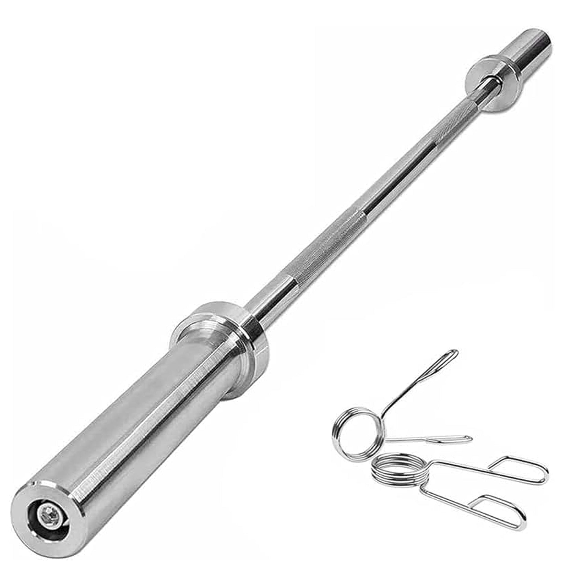 Premium Olympic Barbell 2” – 4ft to 7ft Weight Bar with Spring Clips | Ideal for Squats, Deadlifts & Bench Press