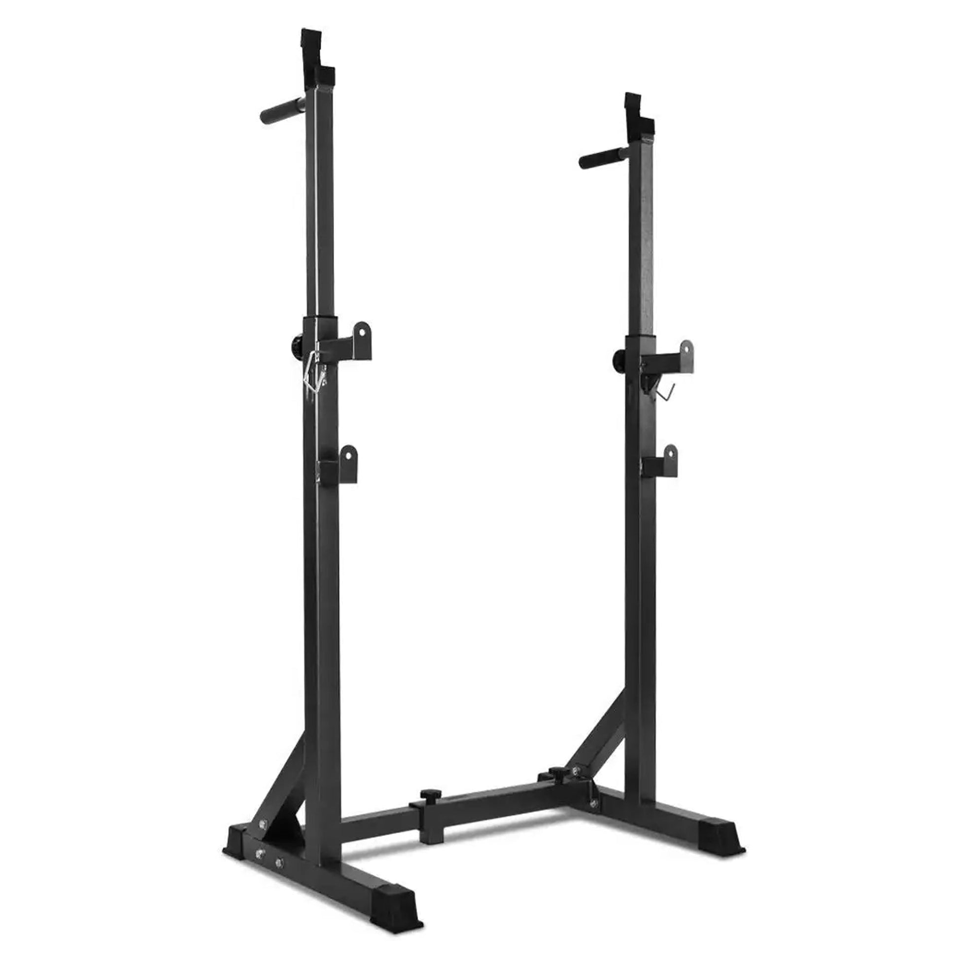 Adjustable Half Squat Rack | Heavy-Duty Barbell Stand with Dip Handles & Safety Spotters | 200KG Capacity for Strength Training