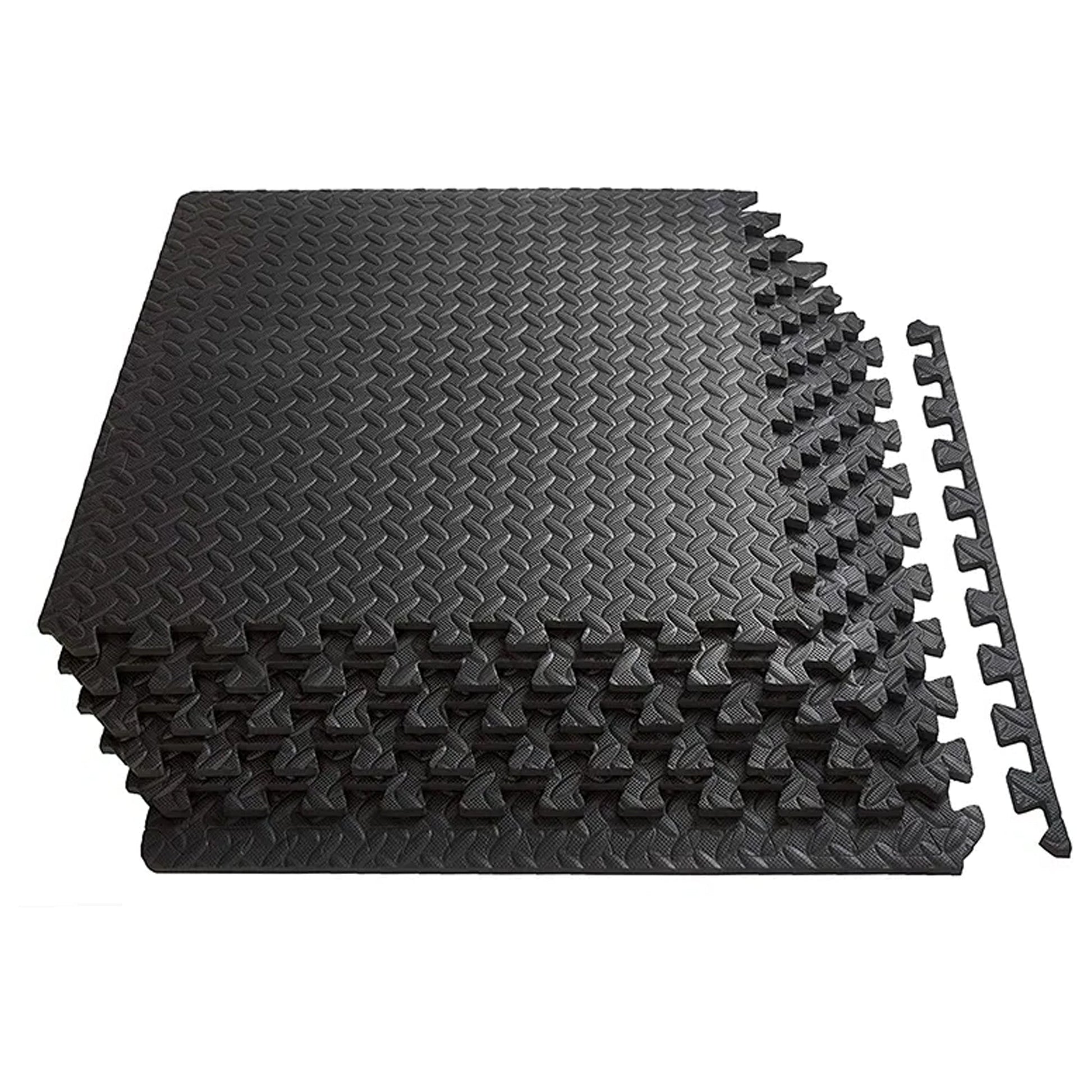 Interlocking EVA Foam Gym Tiles | 10mm Non-Slip Puzzle Flooring for Home & Fitness Spaces | Durable Black Exercise Tiles for Strength & Stability