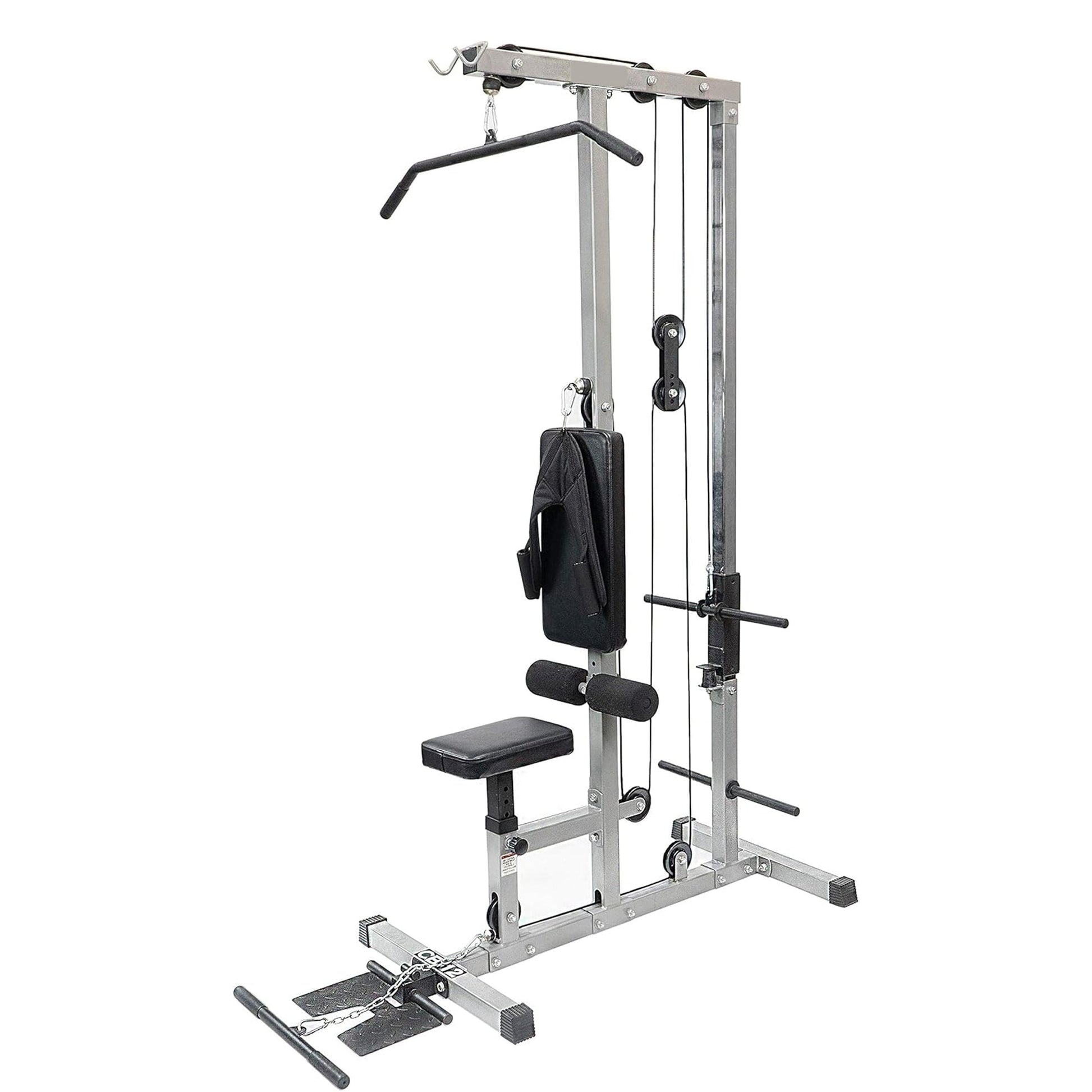 Adjustable LAT Pulldown Machine – Dual Pulley Cable System with Seat for Home Workout Station