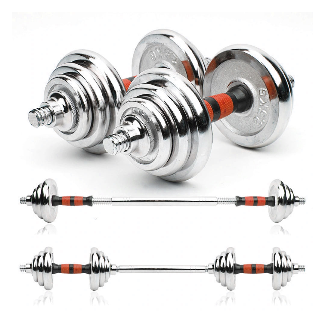 Transform Your Home Gym with this 20kg Steel 2-in-1 Adjustable Dumbbell Barbell Set – Cast Iron Weights for Full-Body Training