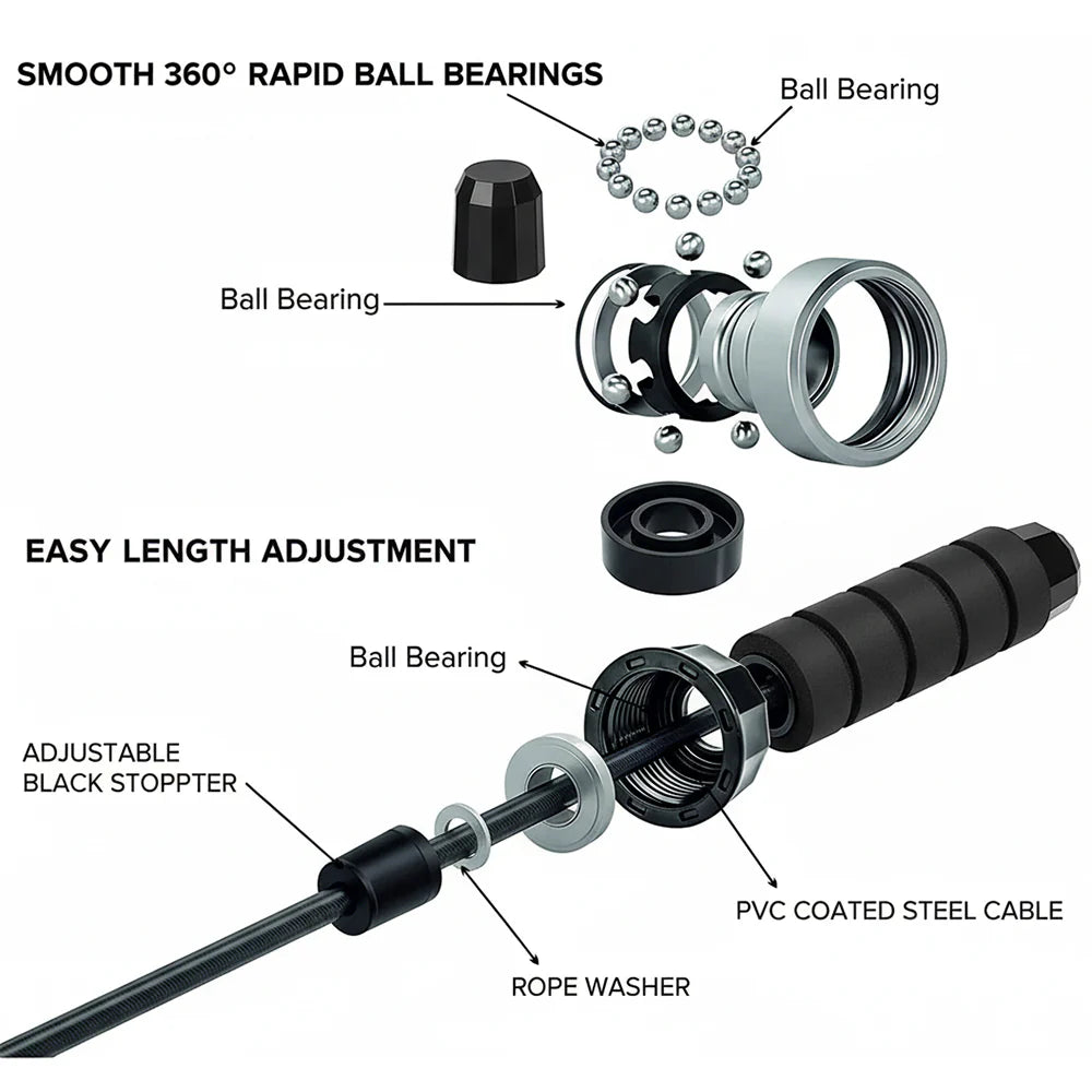 High-Performance Skipping Rope – Adjustable, Tough & Ideal for Cardio Training