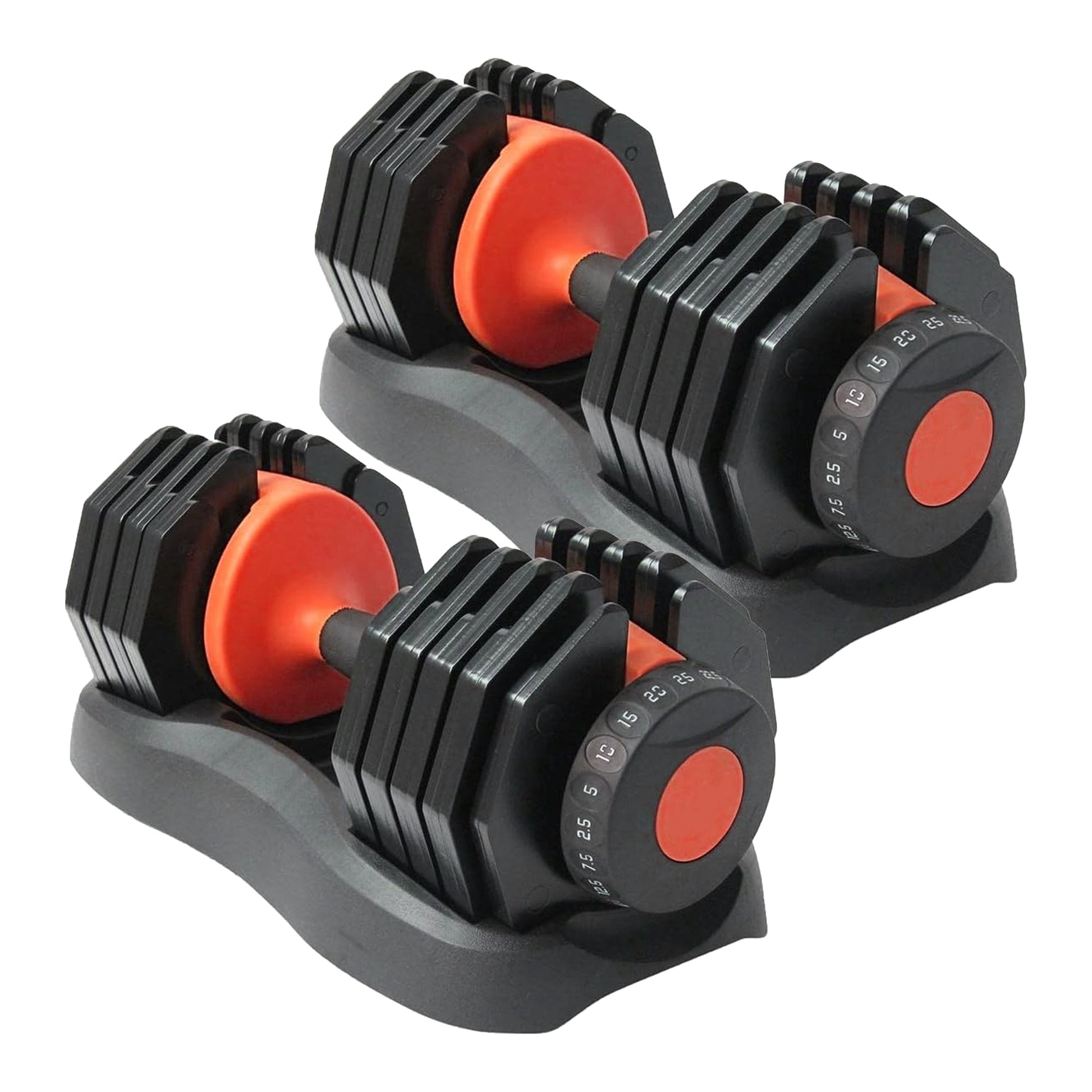 Adjustable Dumbbell Pair 25KG – 10 Weights in 1 | 2.5KG–25KG Range with Fast Dial & Safety Lock | Compact Strength Set for Home Gym Workouts