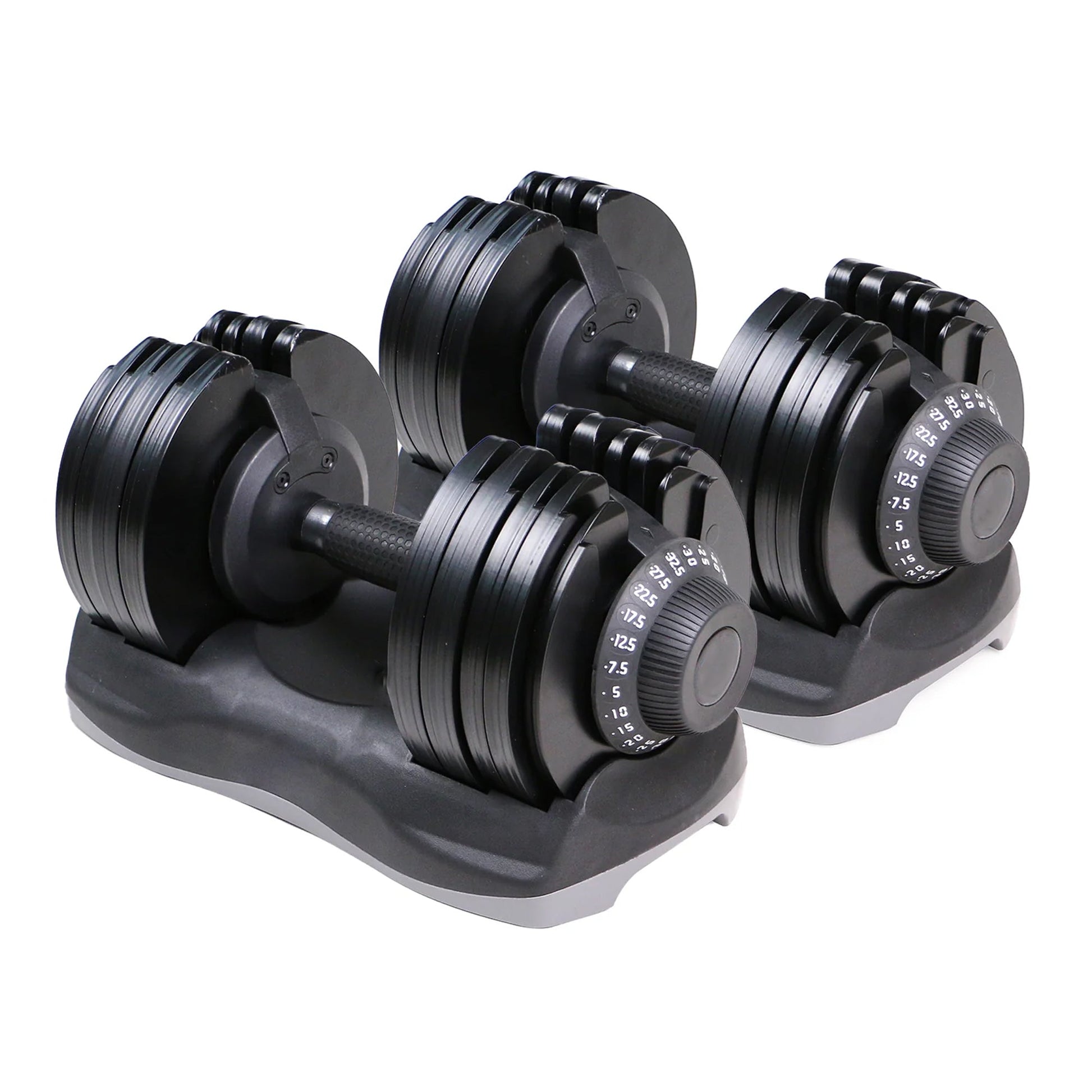 32.5kg Adjustable Dumbbells Pair with 24 Weight Options, Quick Dial Change, Space-Saving Design for Full Body Strength Training in Home Gyms and Studios