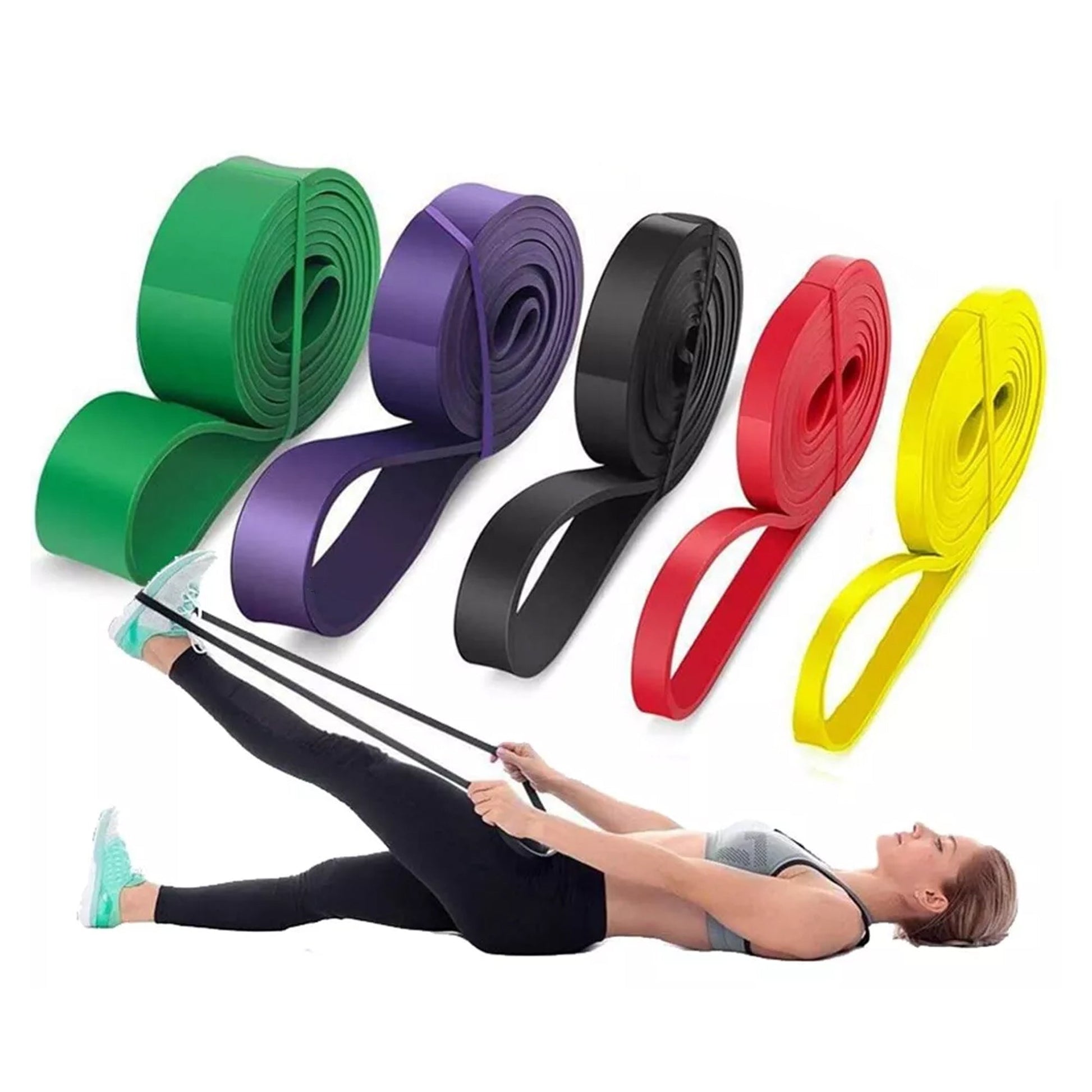 Power Stretch Resistance Bands – 5-Level Strength & Mobility Set for Men & Women | Perfect for Pull-Ups, Powerlifting, Rehab & Full-Body Training