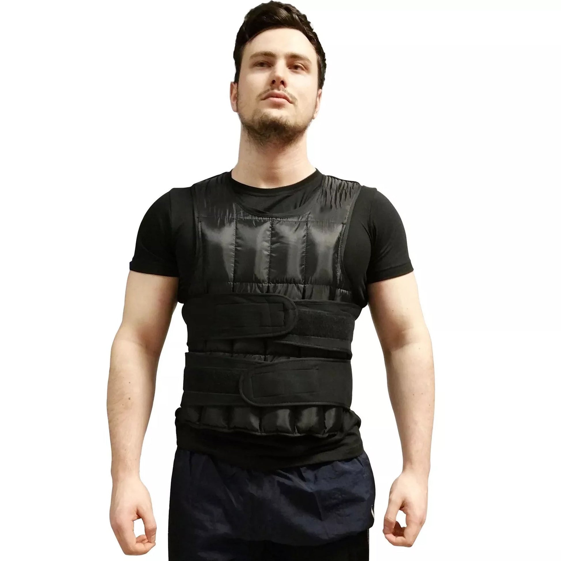 Weighted Training Vest – Adjustable 10kg–20kg Load with 38 Weight Bags| Black Fitness Vest for Running & Resistance Workouts
