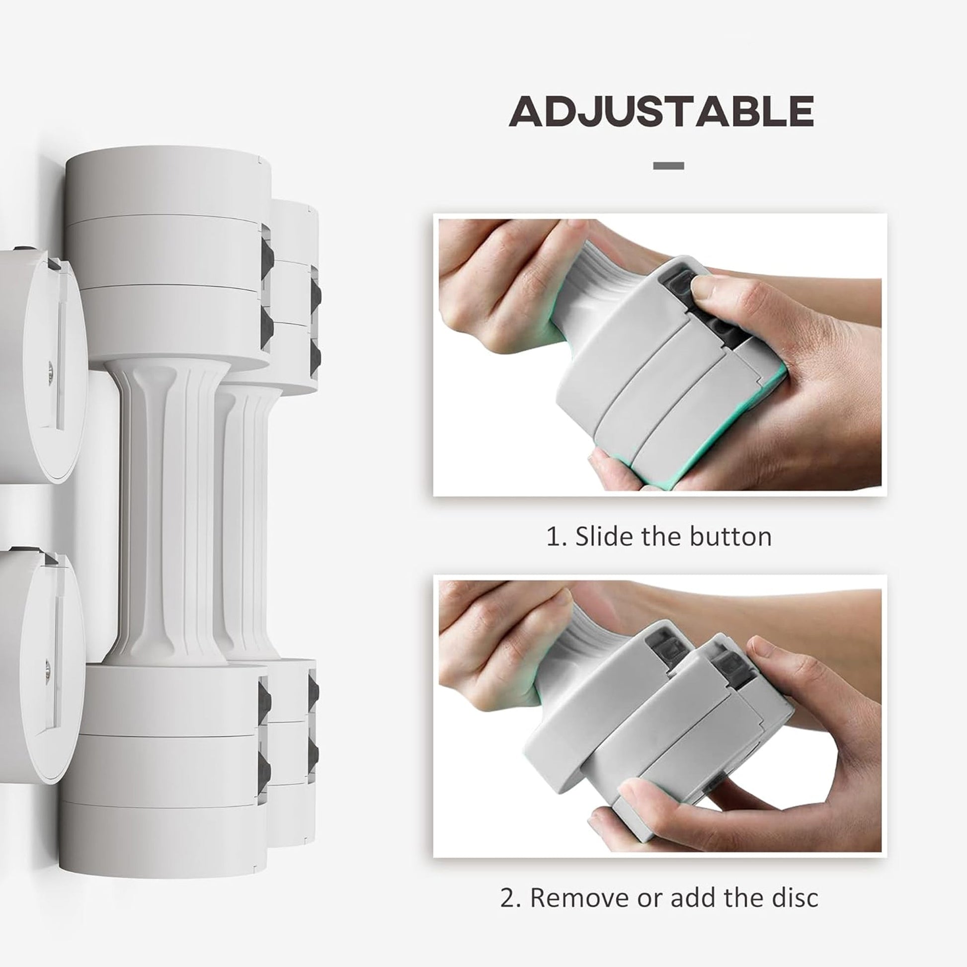 3-in-1 Adjustable Dumbbell Set for Home Workouts | Includes 2x2.5KG & 2x10KG Pairs | Compact Hand Weights for Men & Women Strength Training
