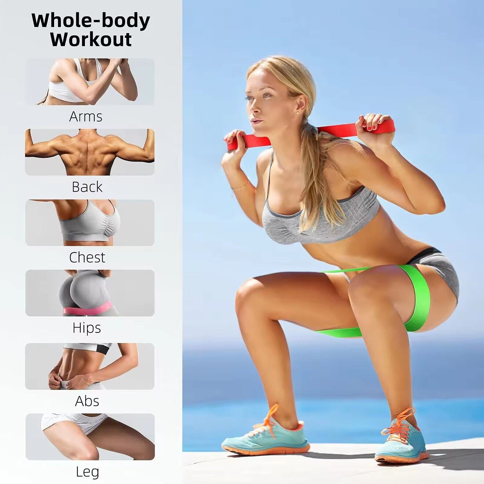 Light Resistance Band Set – 5-Level Workout Loops for Strength, Yoga & Home Fitness Training