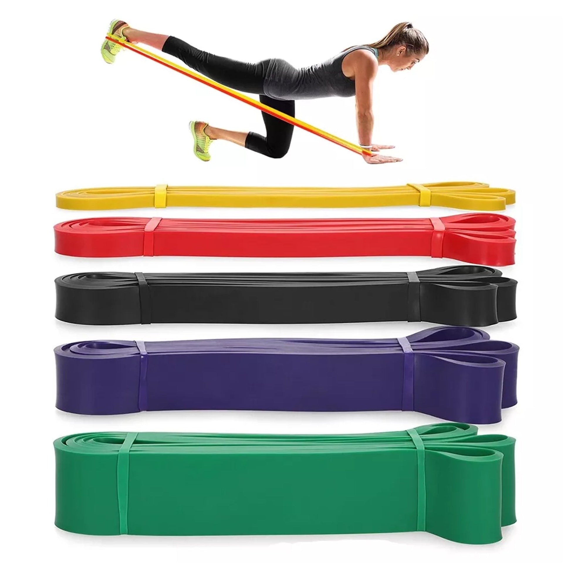 Power Stretch Resistance Bands – 5-Level Strength & Mobility Set for Men & Women | Perfect for Pull-Ups, Powerlifting, Rehab & Full-Body Training