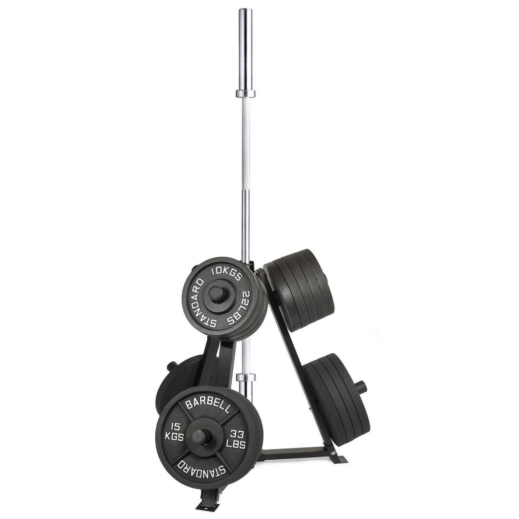 Durable Vertical Weight Plates Rack – 300kg Capacity, Plate & Dumbbell Storage Stand with 6 Clamp Holders