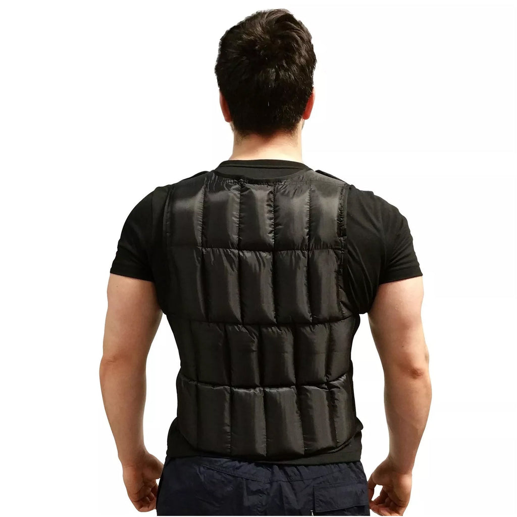 Weighted Training Vest – Adjustable 10kg–20kg Load with 38 Weight Bags| Black Fitness Vest for Running & Resistance Workouts