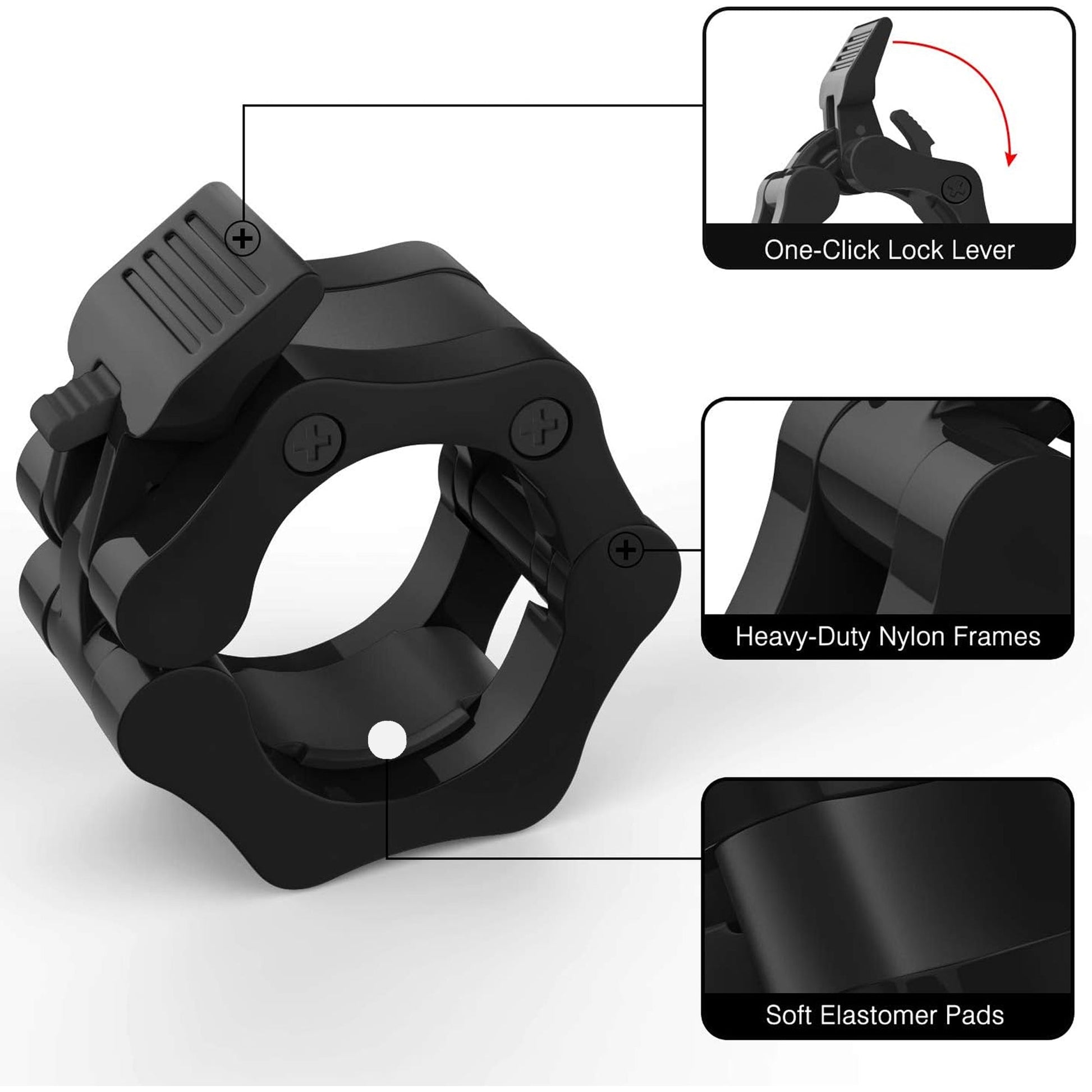 2" Quick Lock Olympic Barbell Collars – Heavy-Duty Clamp Set for Secure Lifting & CrossFit Workouts