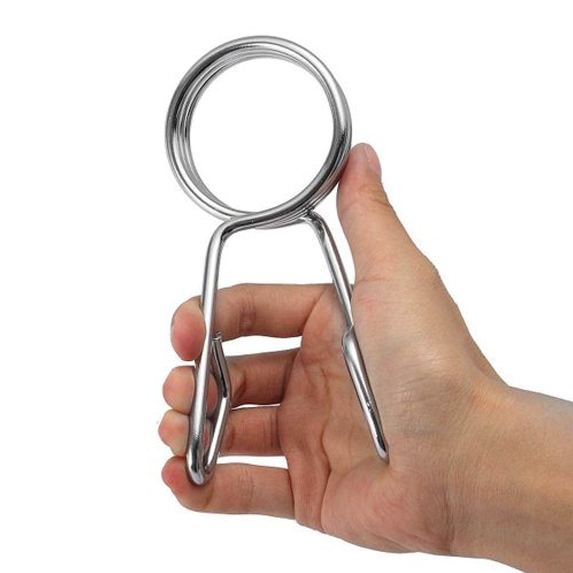Heavy Duty 2" Olympic Spring Clips (Pair) – Chrome Barbell Collars for 50mm Weight Bars