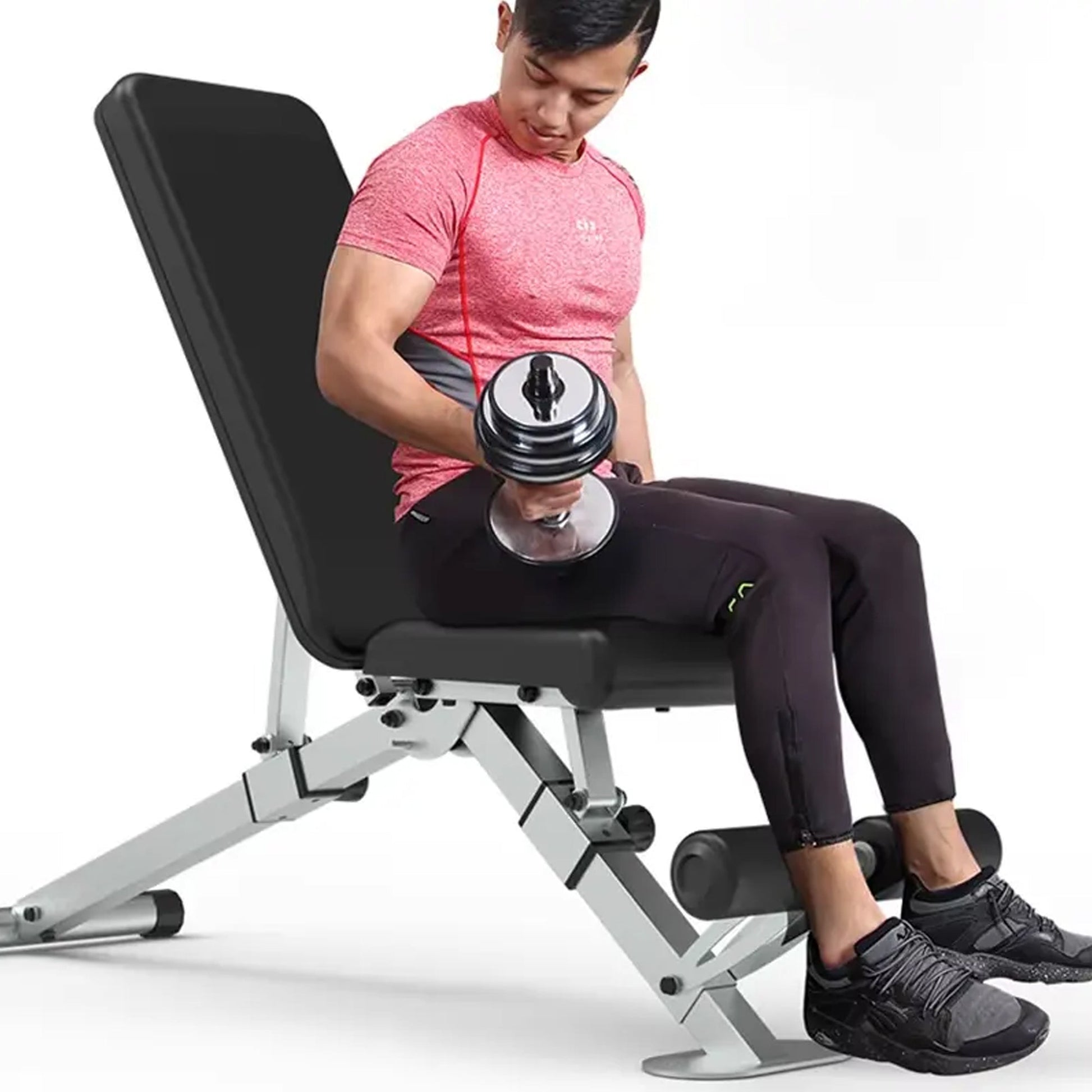 Multi-Functional Weight Bench with Barbell Rack & Dip Bars | Home Gym Bench for Core & Strength Training