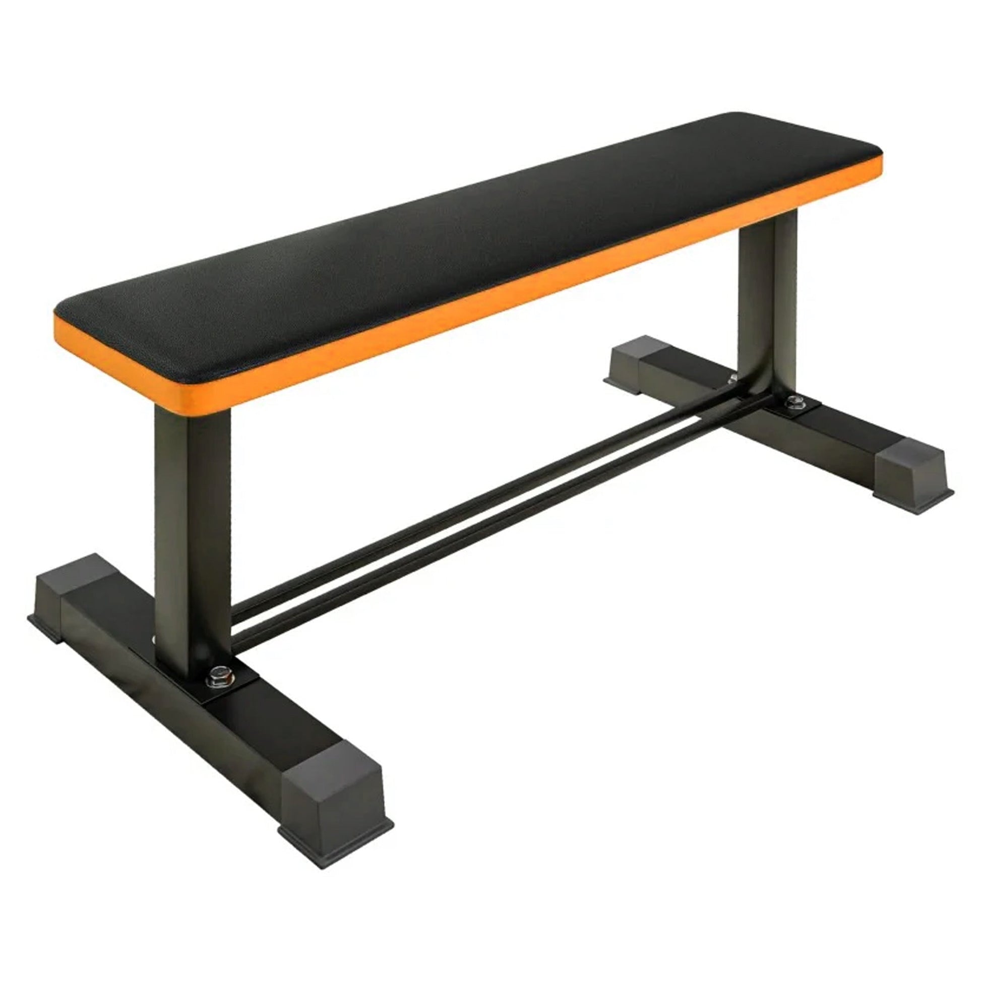 Ultra-Stable Flat Weight Bench with Dumbbell Rack | Heavy-Duty Strength Bench for Press & Training