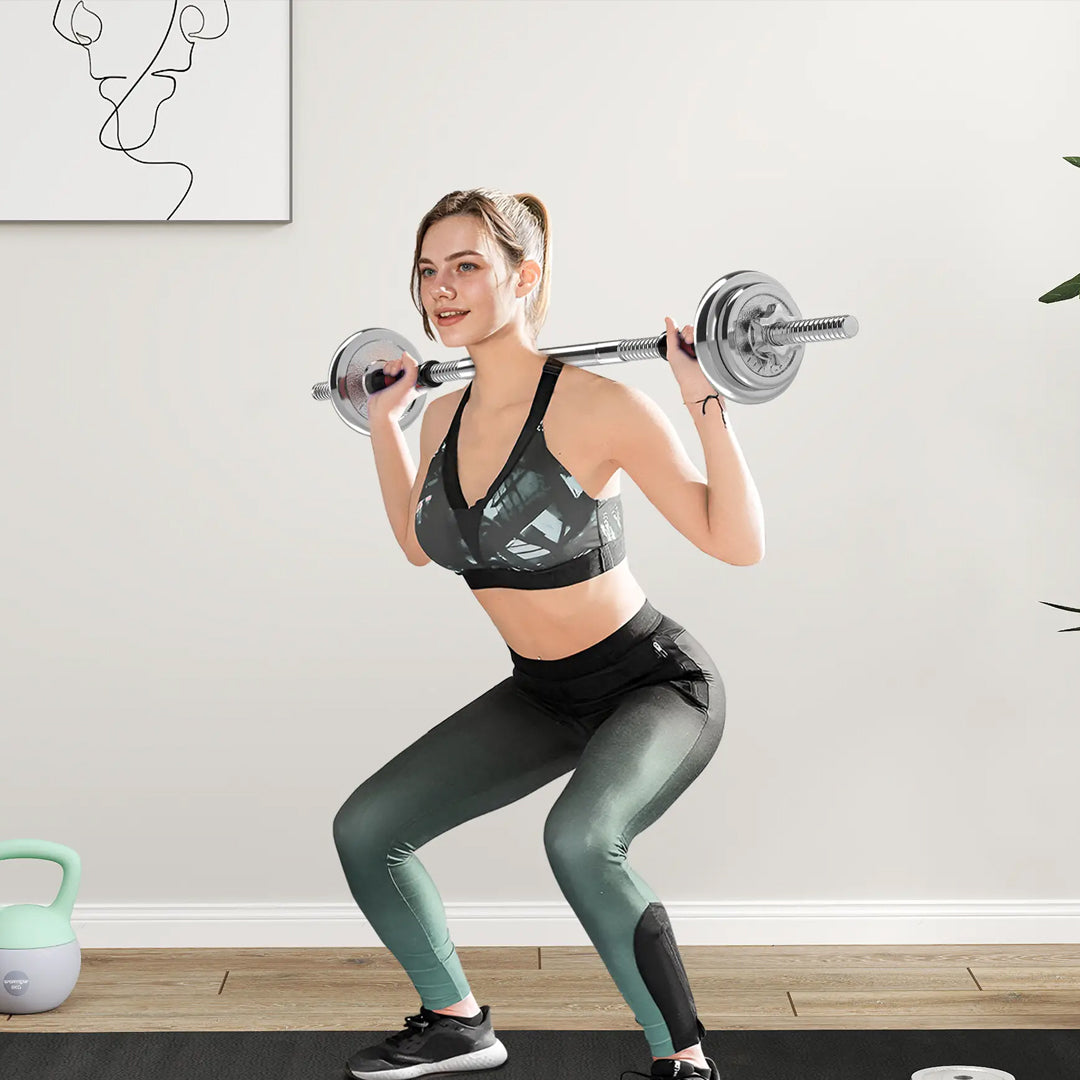 Transform Your Home Gym with this 20kg Steel 2-in-1 Adjustable Dumbbell Barbell Set – Cast Iron Weights for Full-Body Training