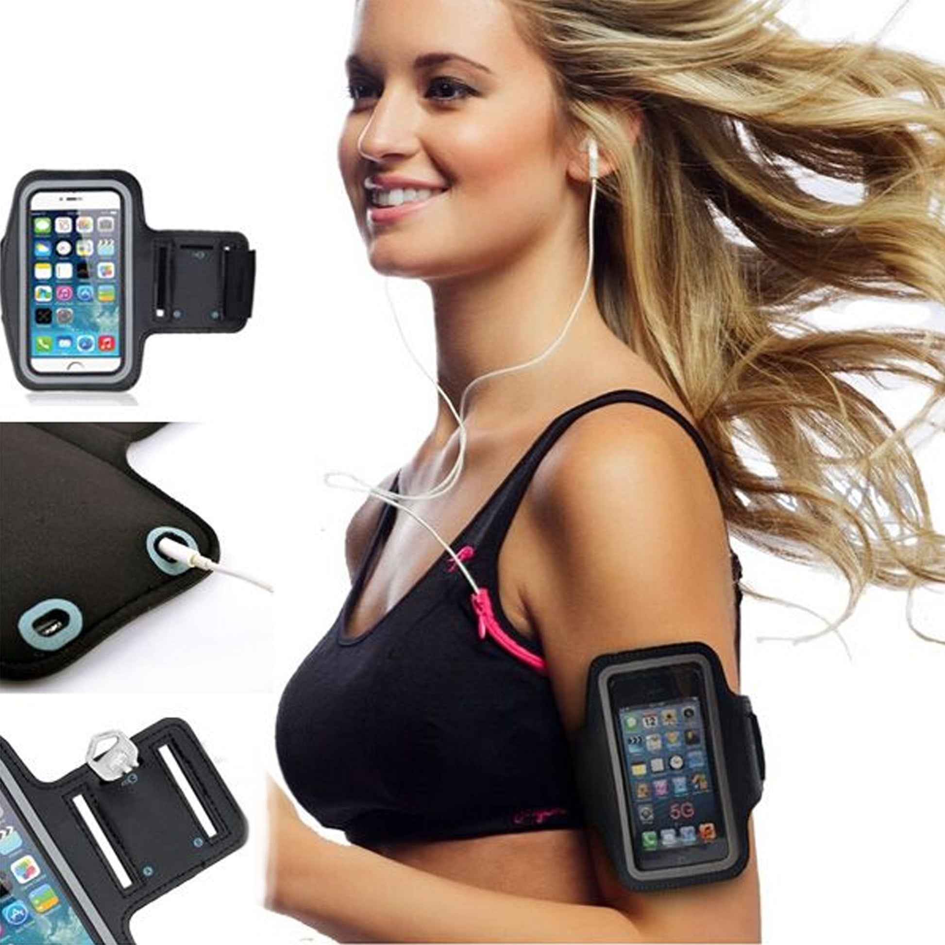 Waterproof Running Phone Armband | Reflective Sports Strap with Elastic Fit for Devices up to 7.0”