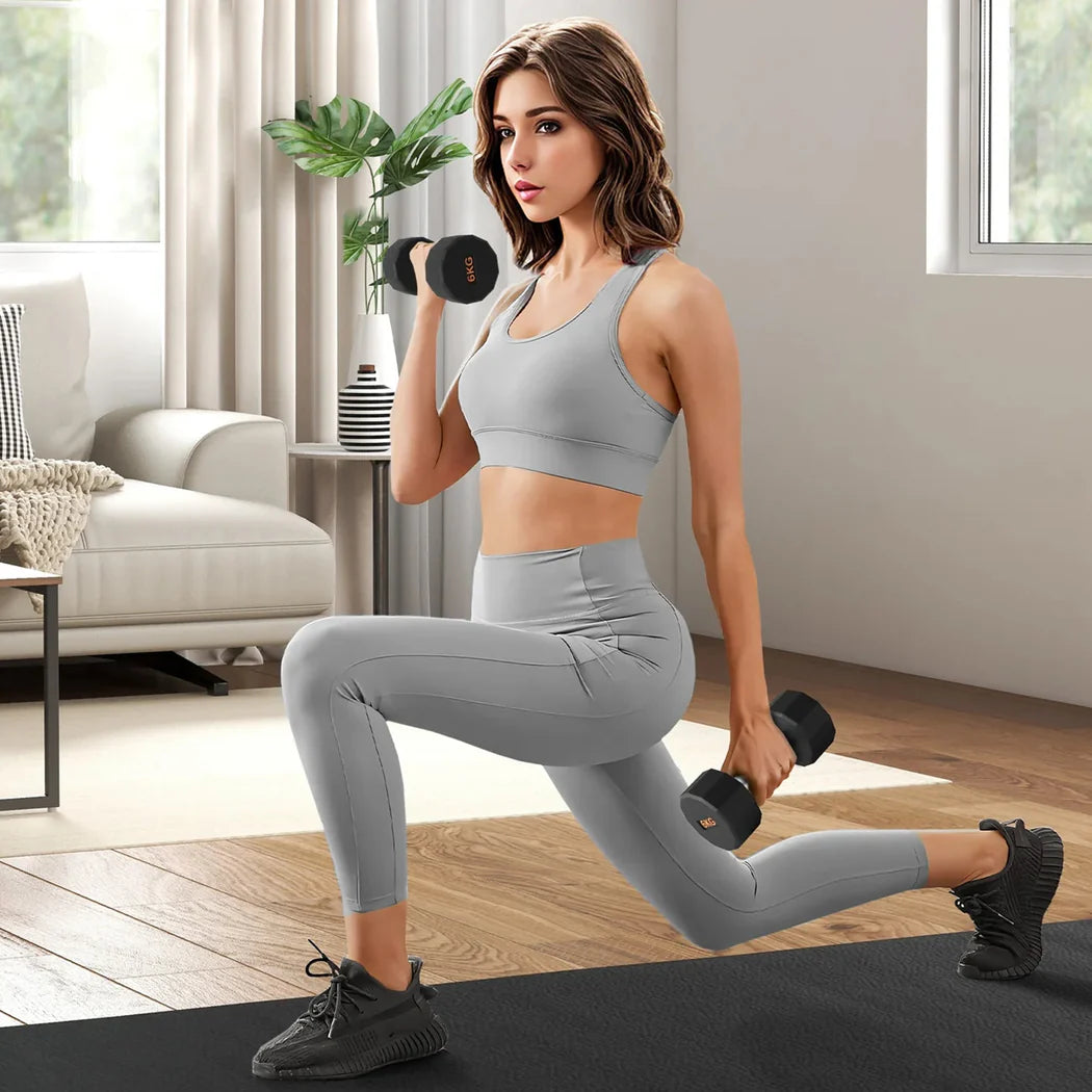 Hex-Shaped Round Dumbbell – Anti-Roll Strength Weight for Stable & Controlled Training Sessions