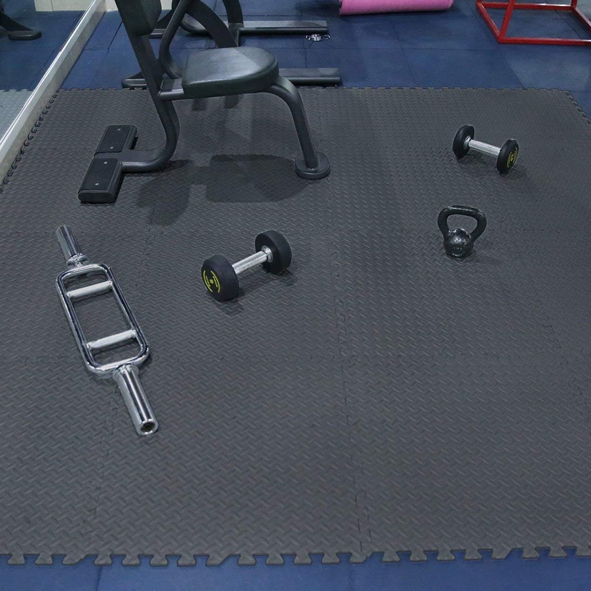 Interlocking EVA Foam Gym Tiles | 10mm Non-Slip Puzzle Flooring for Home & Fitness Spaces | Durable Black Exercise Tiles for Strength & Stability