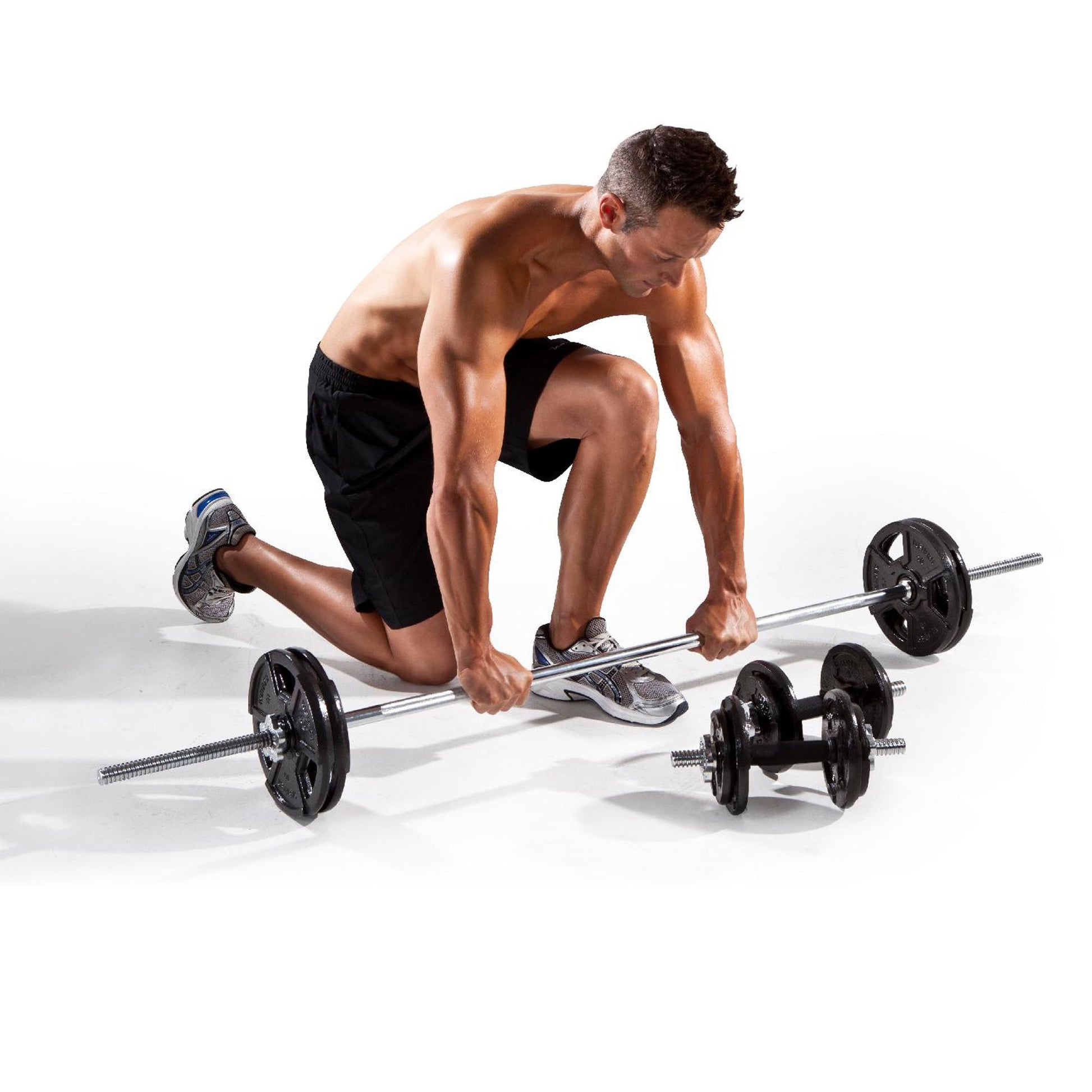 65KG (2-in-1) Adjustable Cast Iron Dumbbell & Barbell Set | Weight Training Kit with Knurled Grip Handles | Heavy-Duty Strength Gear for Home Gym Workouts
