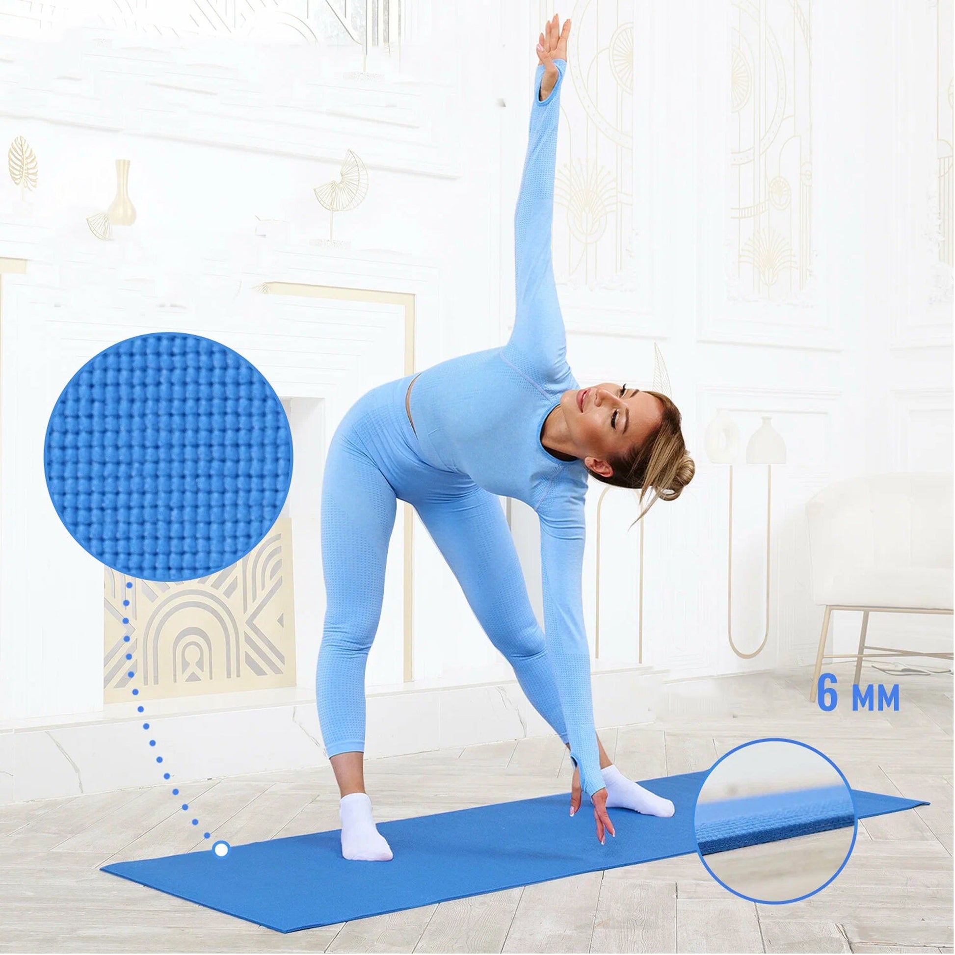 Ultra-Cushioned NBR Foam Mat – 15mm Non-Slip Yoga Mat for Pilates, Gym & HIIT Workouts with Carry Strap