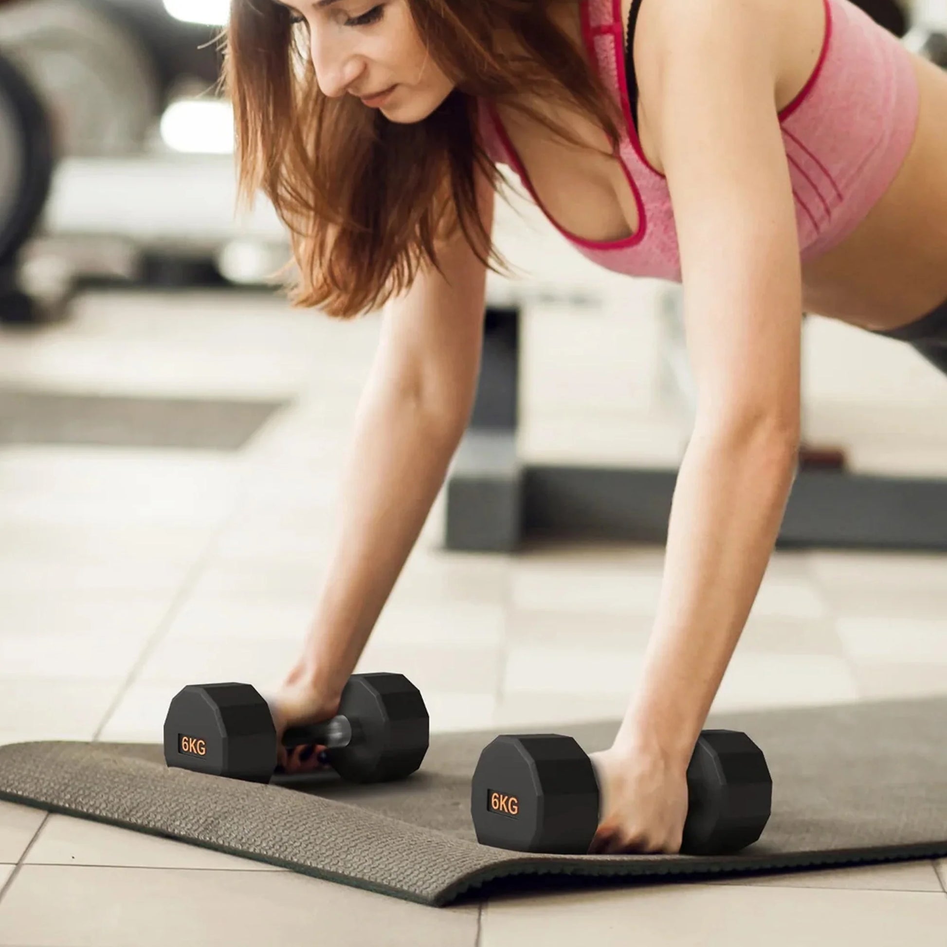 Hex-Shaped Round Dumbbell – Anti-Roll Strength Weight for Stable & Controlled Training Sessions