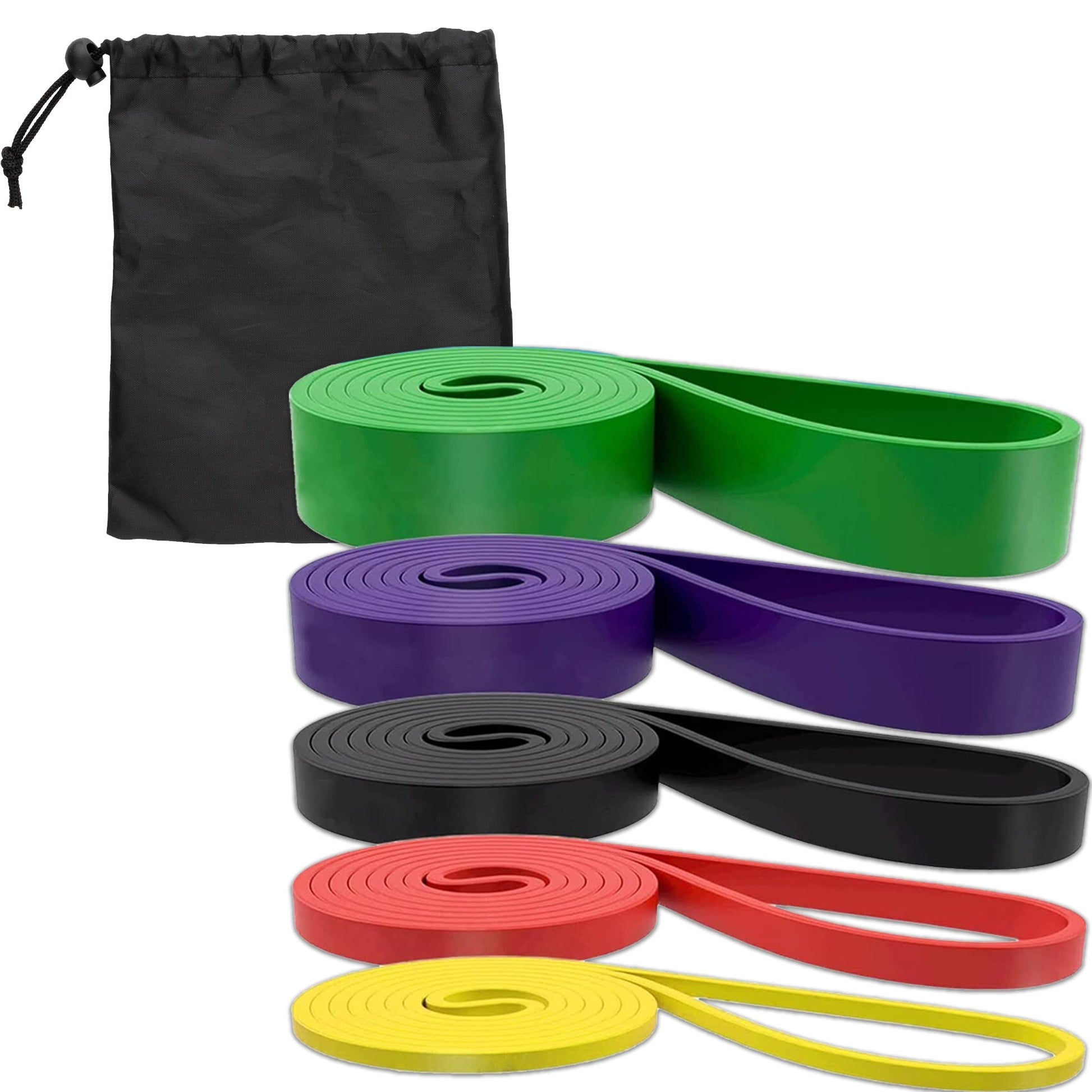 Power Stretch Resistance Bands – 5-Level Strength & Mobility Set for Men & Women | Perfect for Pull-Ups, Powerlifting, Rehab & Full-Body Training