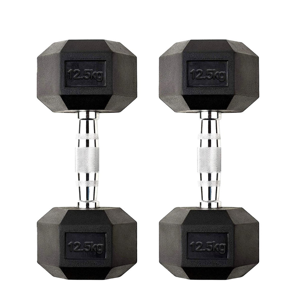 Hex Dumbbell Pairs & Sets 2.5kg–60kg – Rubber-Coated, Anti-Roll Weights with Rack Option – Home Gym Strength Training Dumbbell Set UK