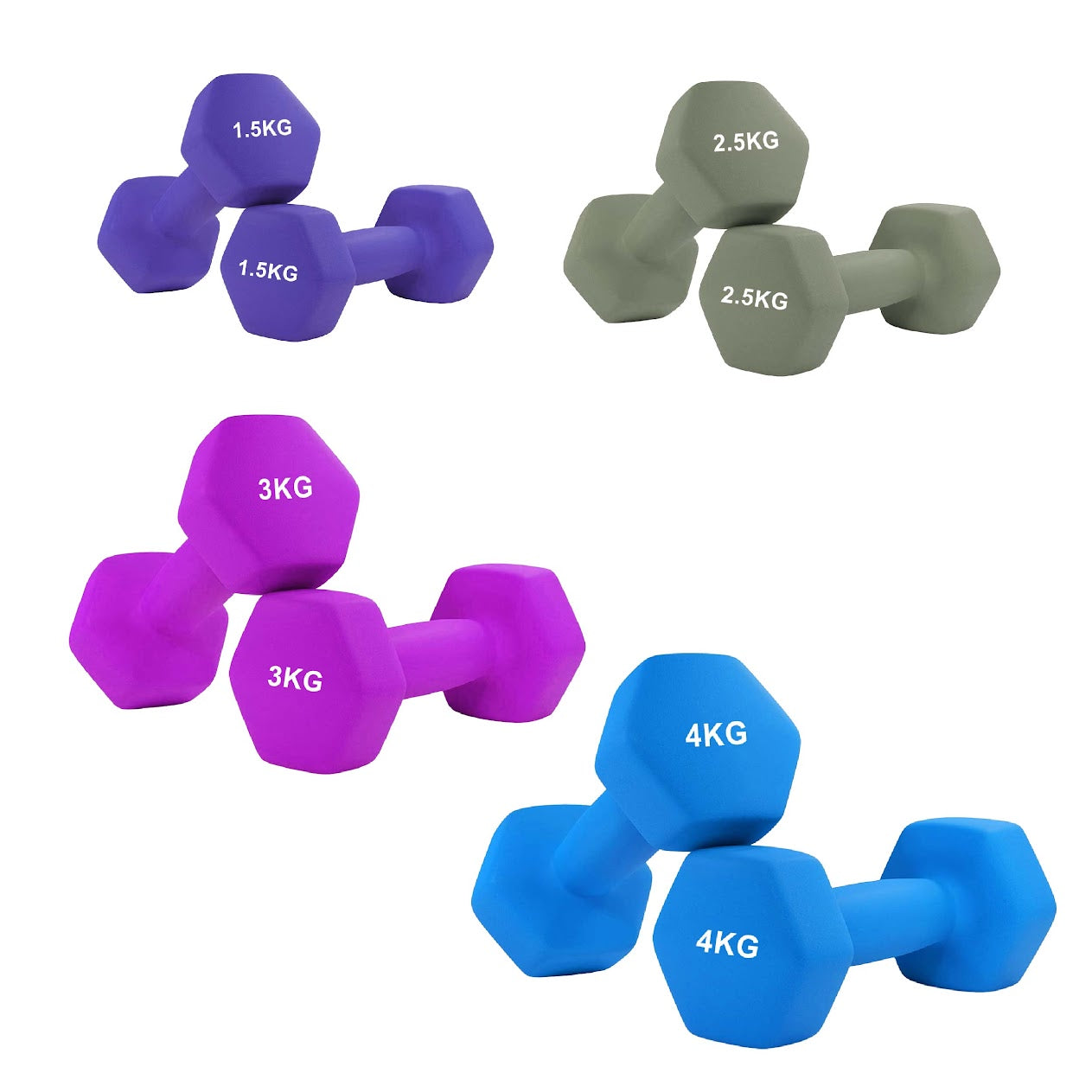 Neoprene Hex Dumbbells with Anti-Roll Design | Non-Slip Hand Weights for Home & Gym | Sold as Singles, Pairs, or Complete Sets | Comfortable Grip & Durable Coating