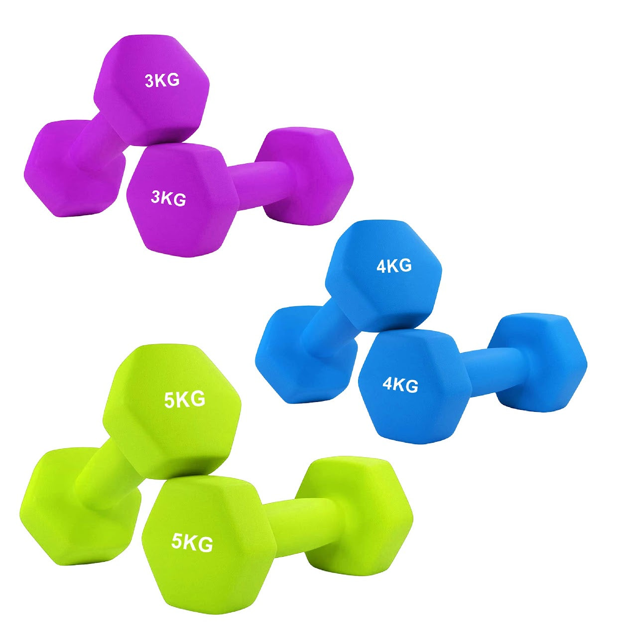 Neoprene Hex Dumbbells with Anti-Roll Design | Non-Slip Hand Weights for Home & Gym | Sold as Singles, Pairs, or Complete Sets | Comfortable Grip & Durable Coating