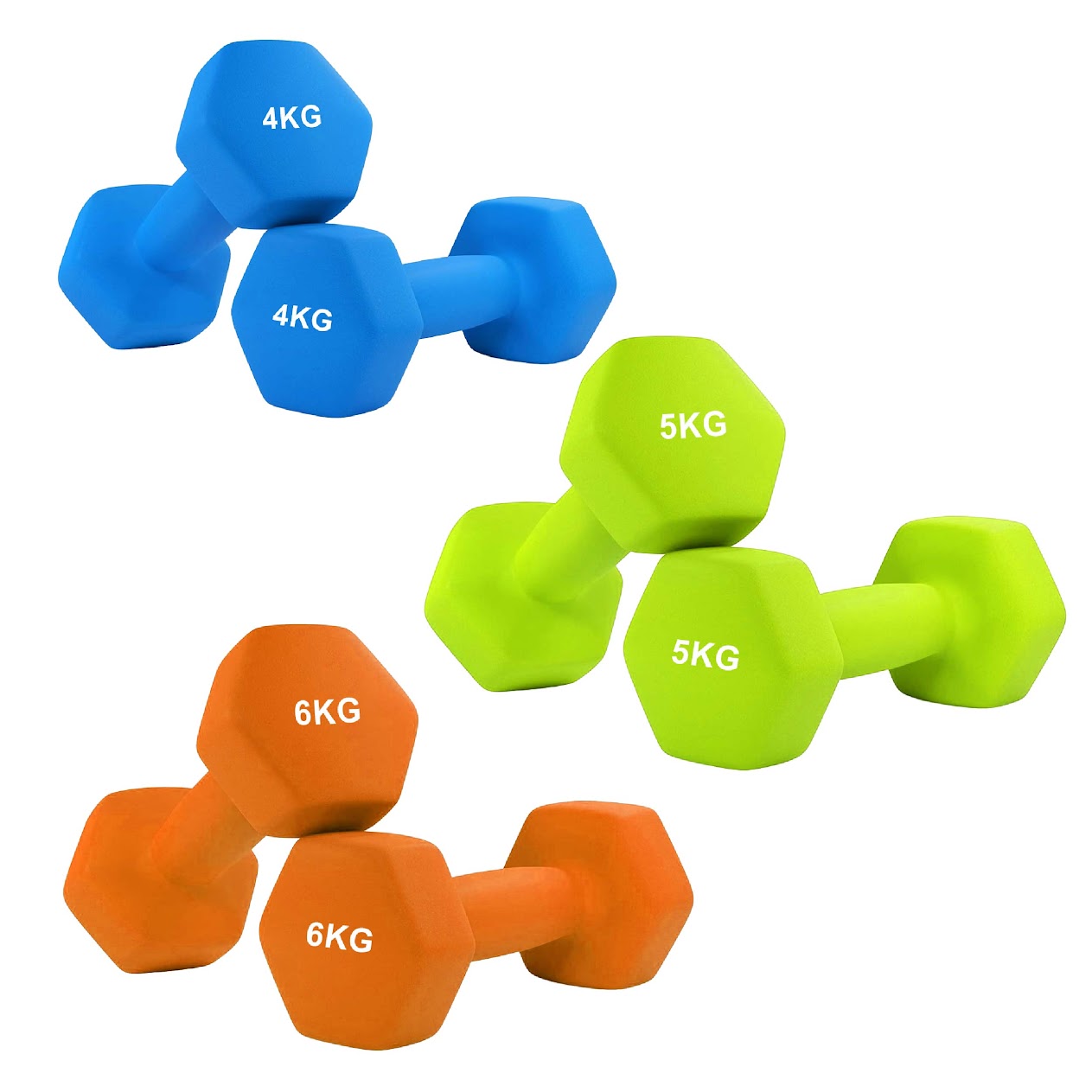 Neoprene Hex Dumbbells with Anti-Roll Design | Non-Slip Hand Weights for Home & Gym | Sold as Singles, Pairs, or Complete Sets | Comfortable Grip & Durable Coating