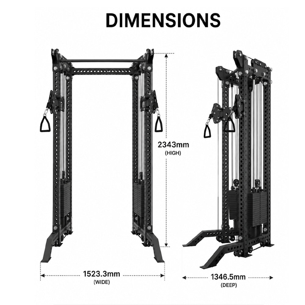 Full Body Power Cage Trainer with Pulley Crossover & Weight Stack Plates
