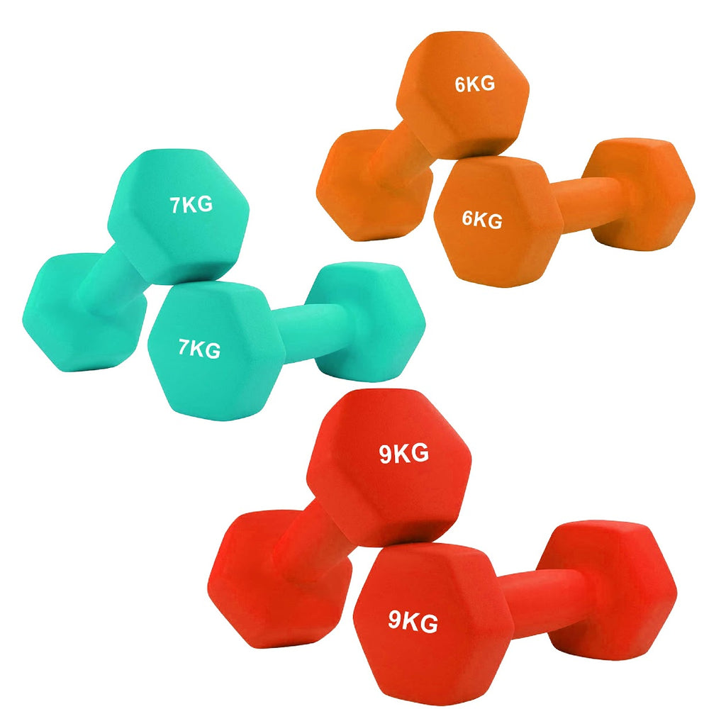 Neoprene Hex Dumbbells with Anti-Roll Design | Non-Slip Hand Weights for Home & Gym | Sold as Singles, Pairs, or Complete Sets | Comfortable Grip & Durable Coating
