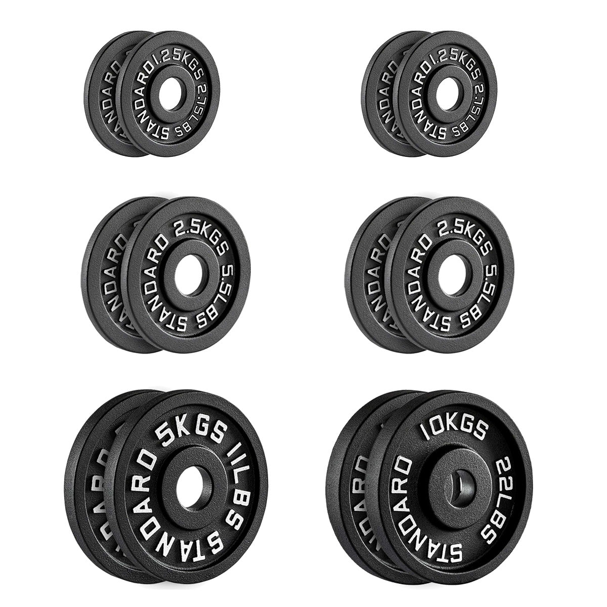 Cast Iron Weight Plates | Durable Weight Discs for Home & Gym | Available in Pairs & Sets | Heavy-Duty Dumbbell Plates for Strength Training & Weightlifting