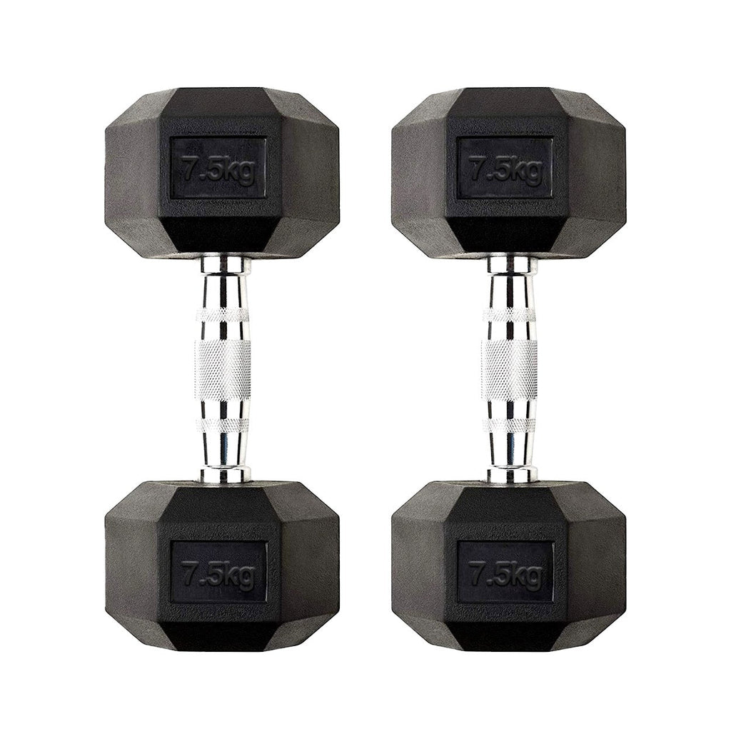 Hex Dumbbell Pairs & Sets 2.5kg–60kg – Rubber-Coated, Anti-Roll Weights with Rack Option – Home Gym Strength Training Dumbbell Set UK
