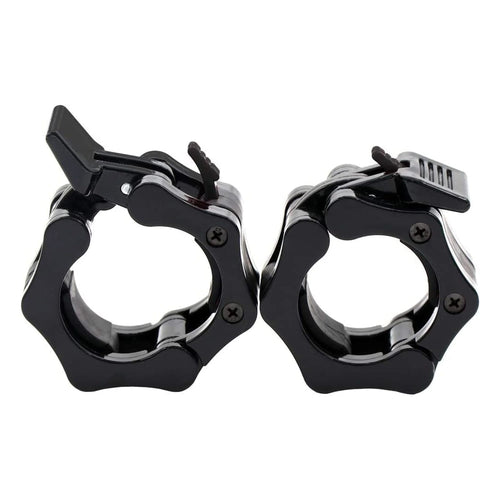 Pair of black handcuffs on a white background