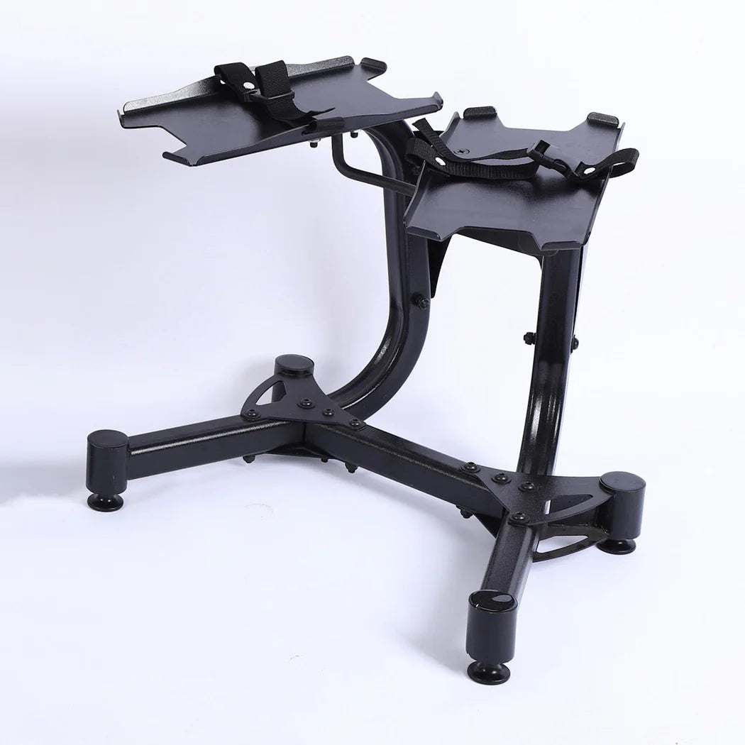 Black adjustable stand on a white background