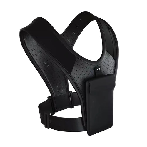 Black motorcycle backrest on a white background