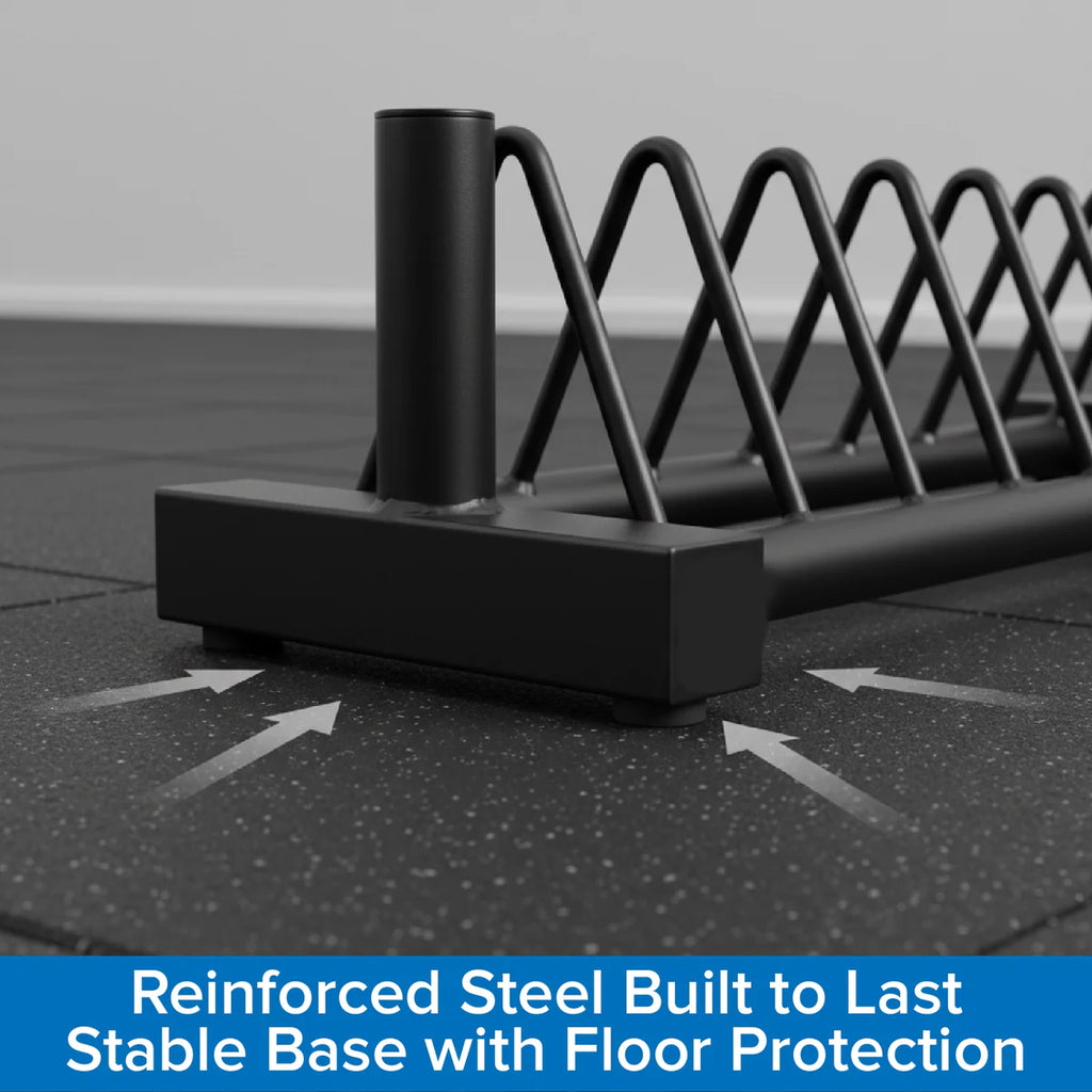 Portable Horizontal Weight Plate & Barbell Rack, Heavy-Duty Steel Storage Organizer with Wheels for Olympic & Standard Plates Home Gym