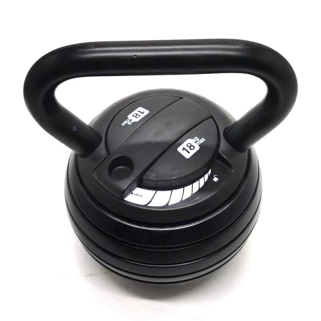 Black adjustable dumbbell on a white background