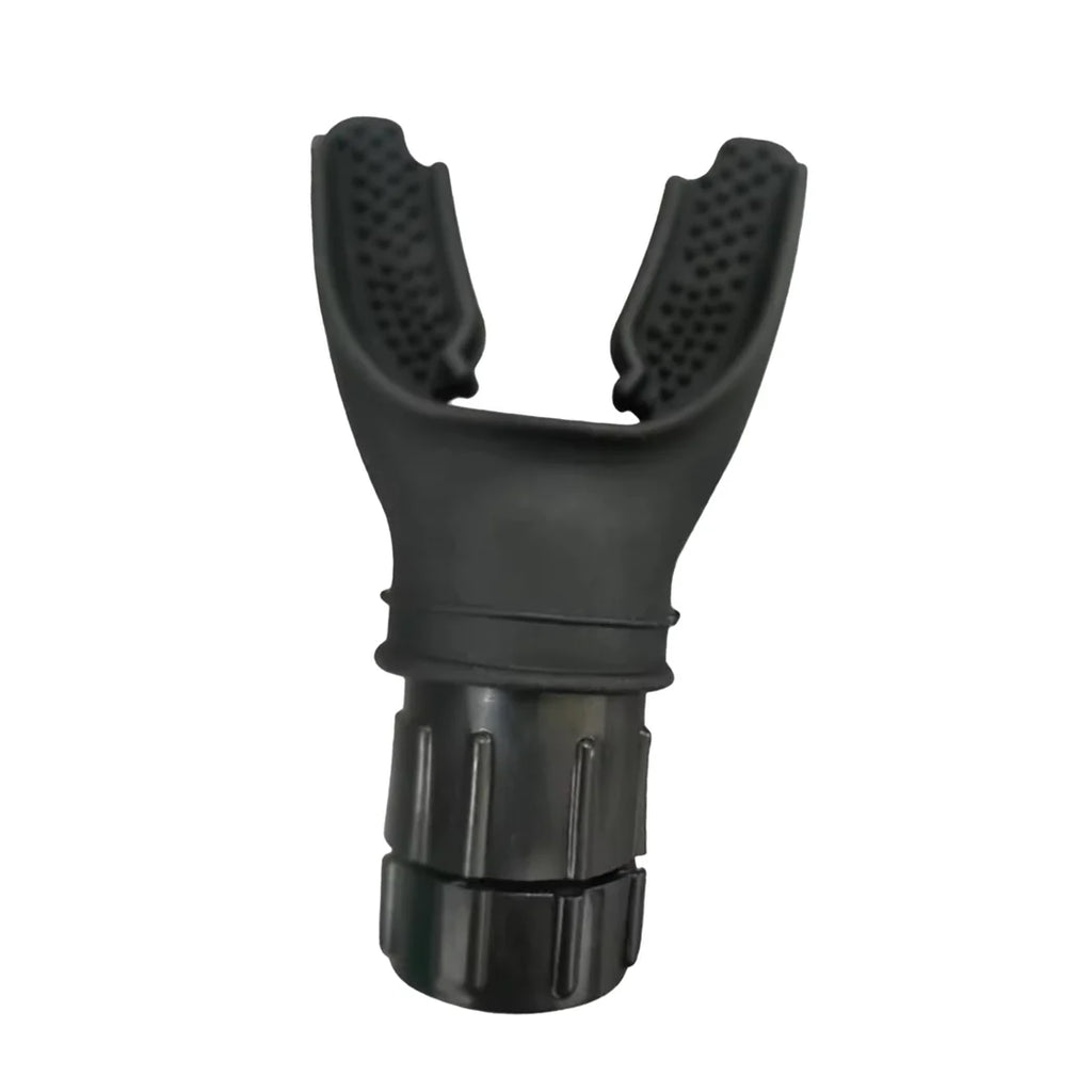 Black rubber duckbill valve on a white background