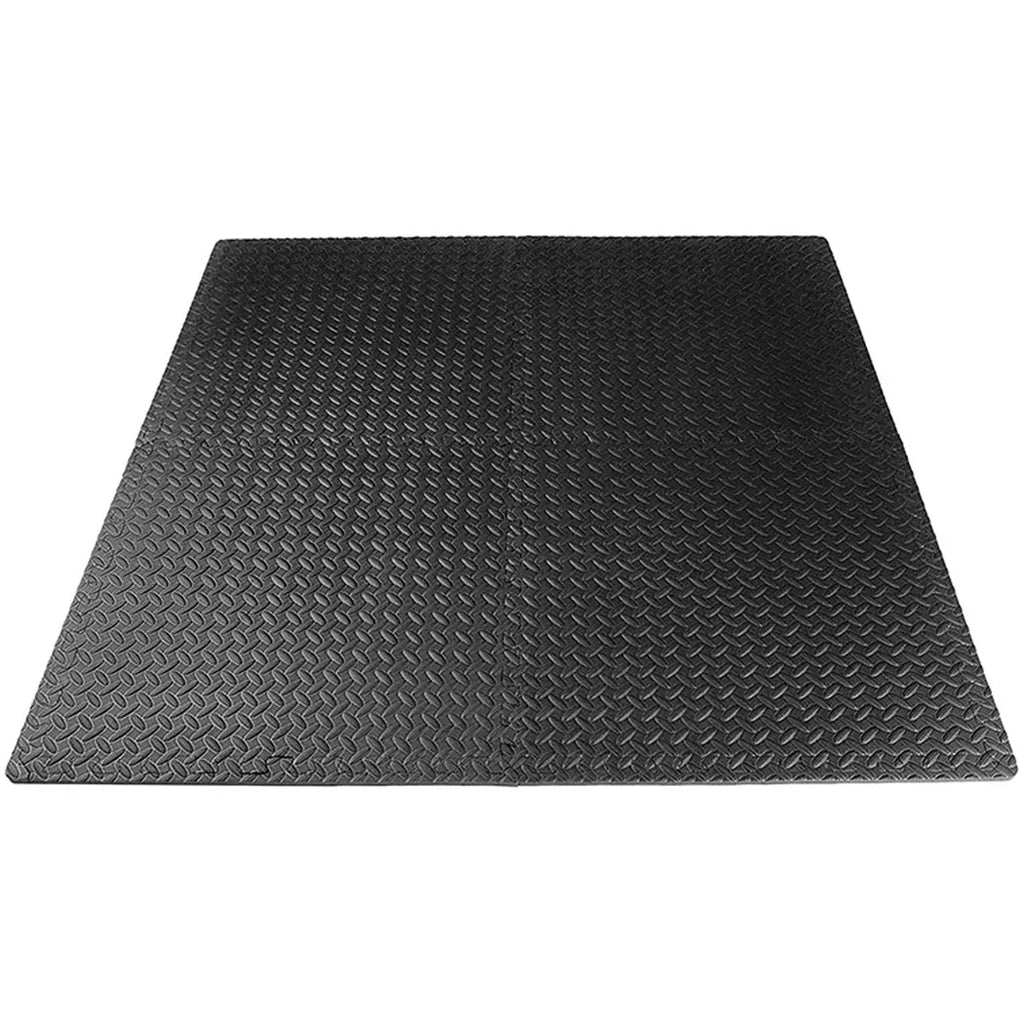 Black textured mat on a white background