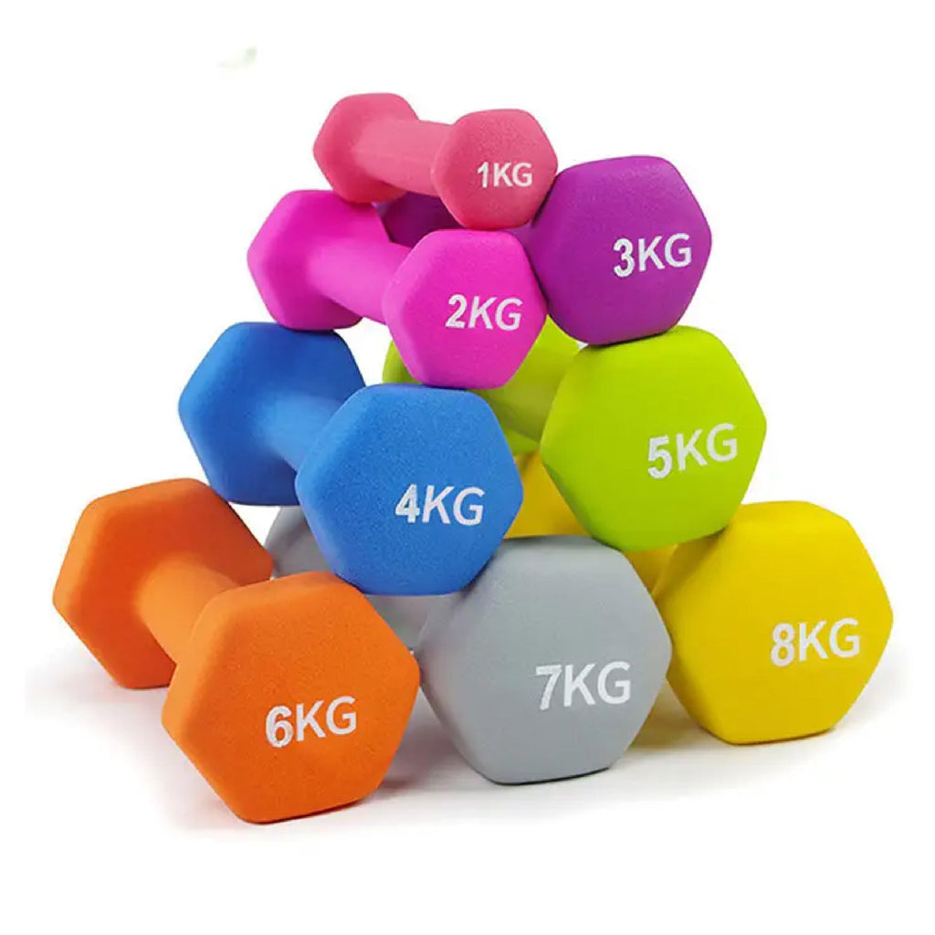 Neoprene Hex Dumbbells with Anti-Roll Design | Non-Slip Hand Weights for Home & Gym | Sold as Singles, Pairs, or Complete Sets | Comfortable Grip & Durable Coating