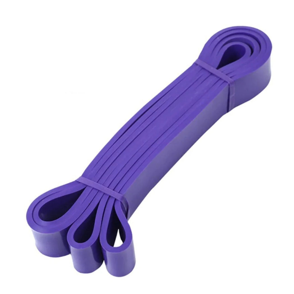 Purple resistance band on a white background