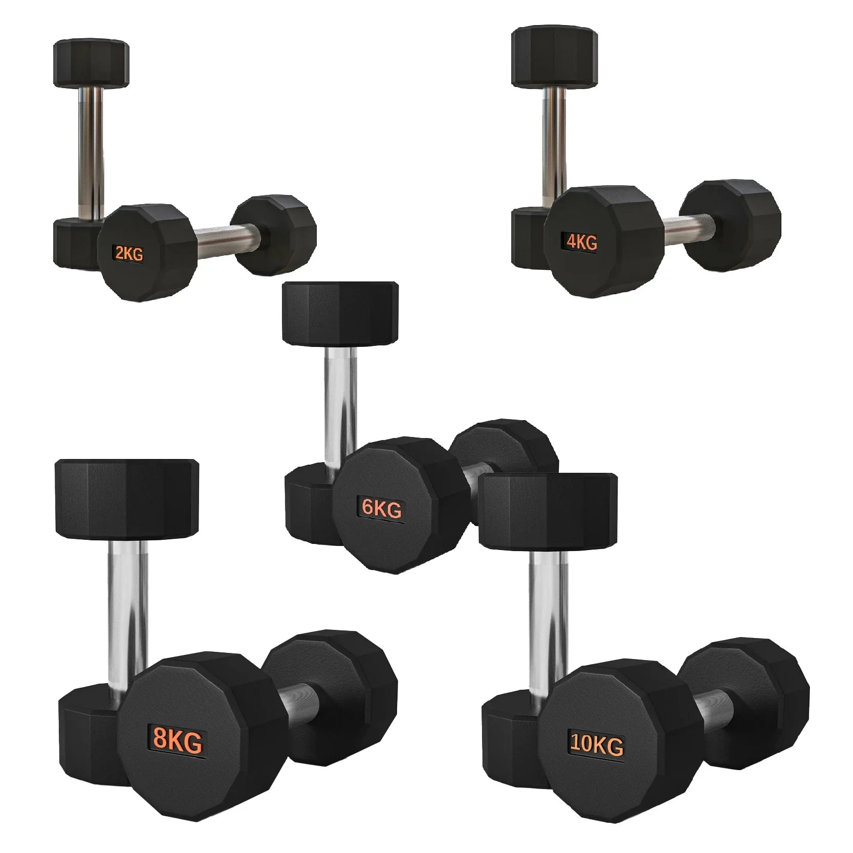 Hex-Shaped Round Dumbbell – Anti-Roll Strength Weight for Stable & Controlled Training Sessions