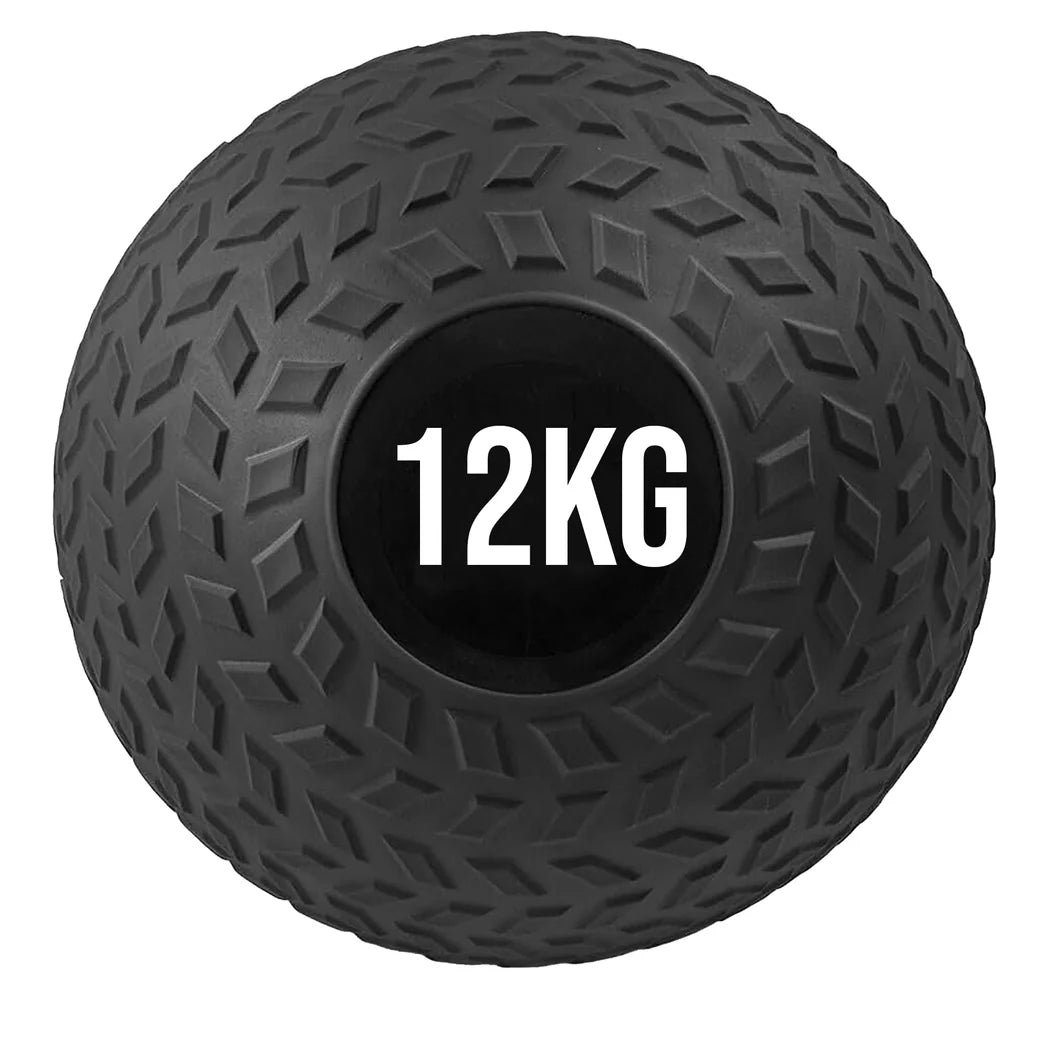 Black weight ball with '12KG' marking on a white background