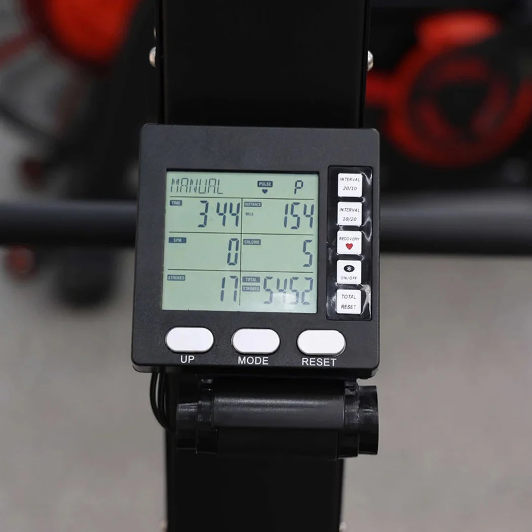 Digital display on a piece of exercise equipment with blurred background