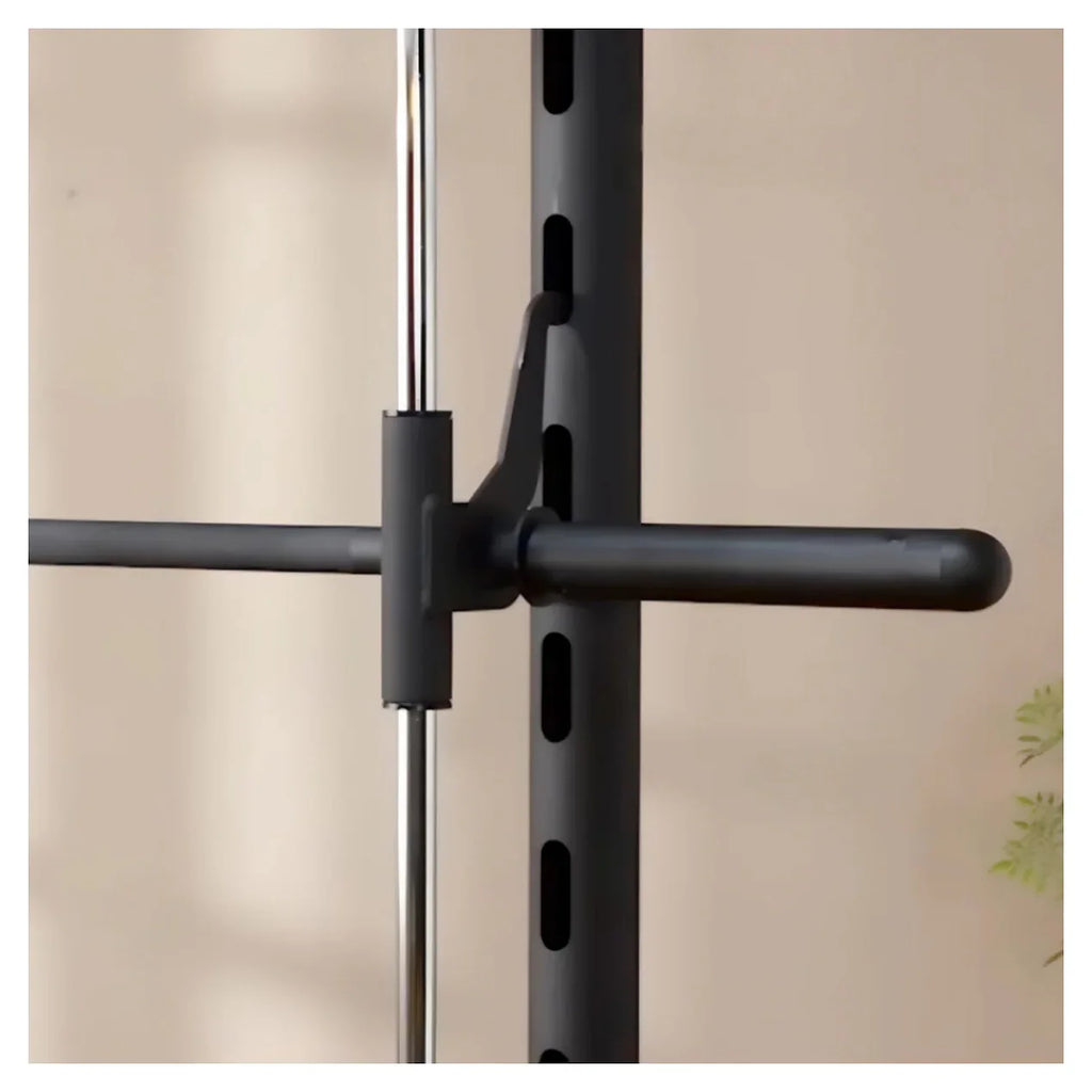 Black metal bracket on a beige background