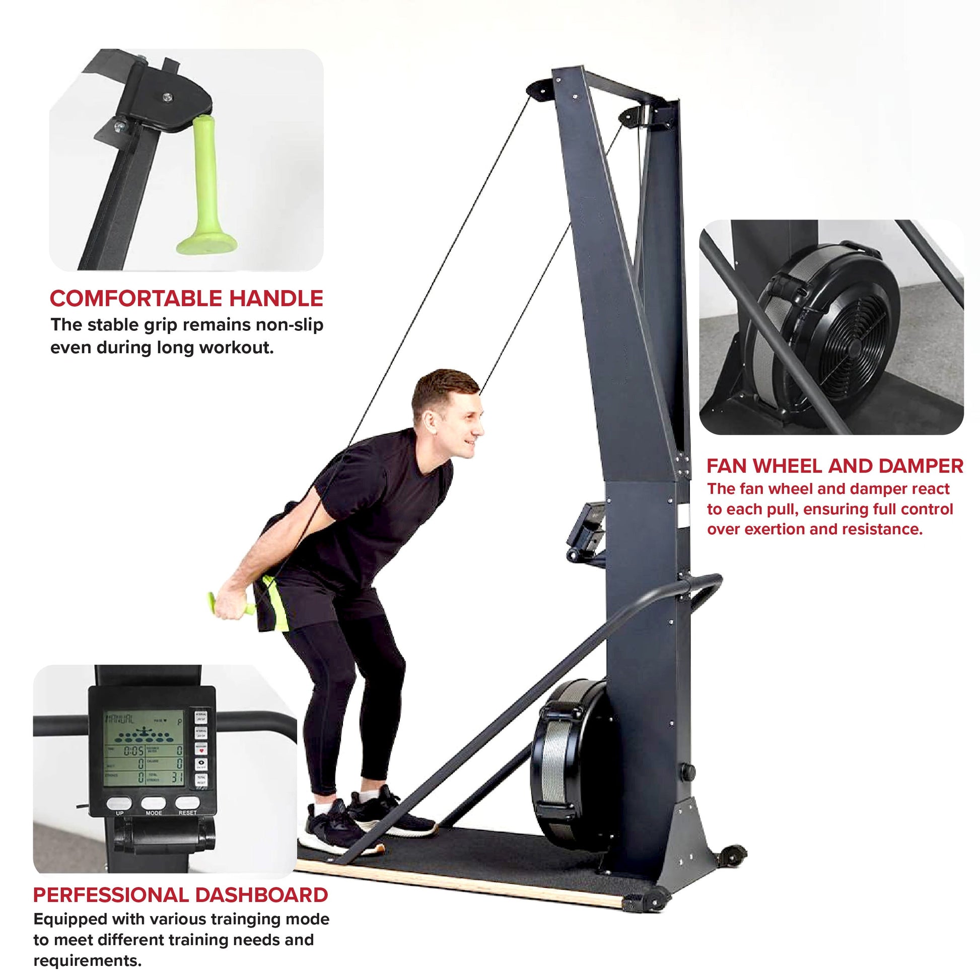 Home Ski Workout Machine – Compact Indoor Machine with LED Screen | Boost Cardio, Build Strength & Burn Calories Efficiently