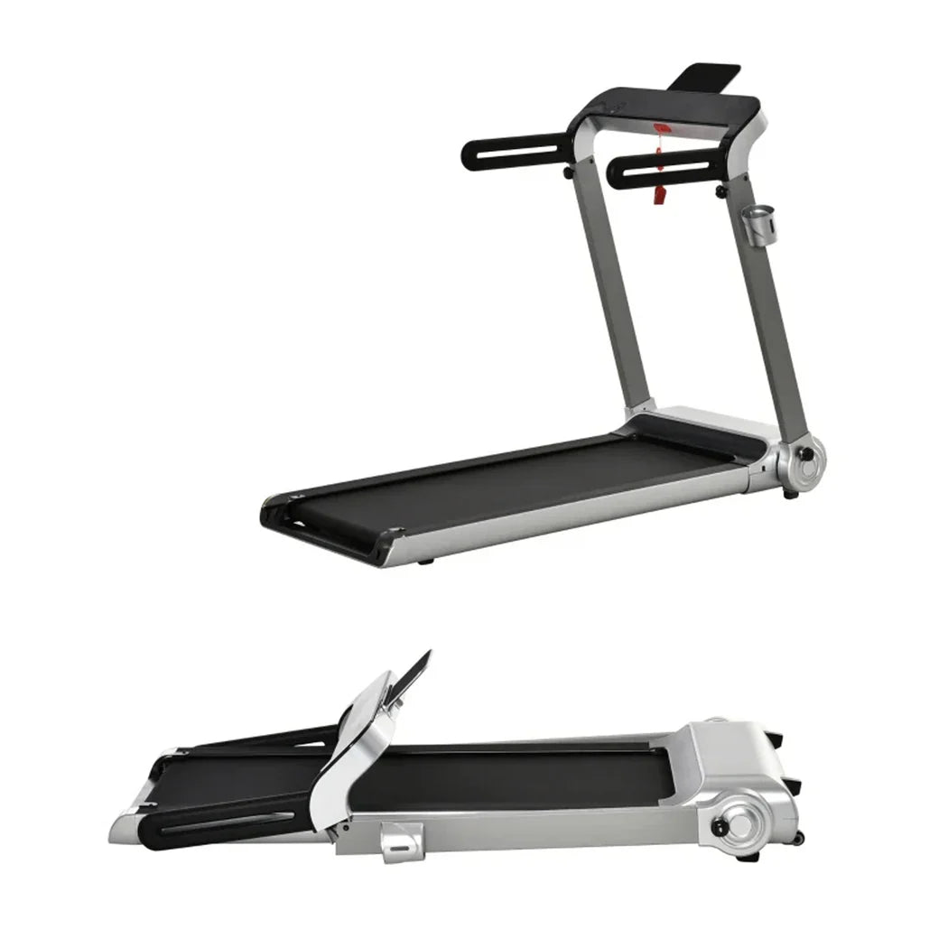 Foldable treadmill on a white background